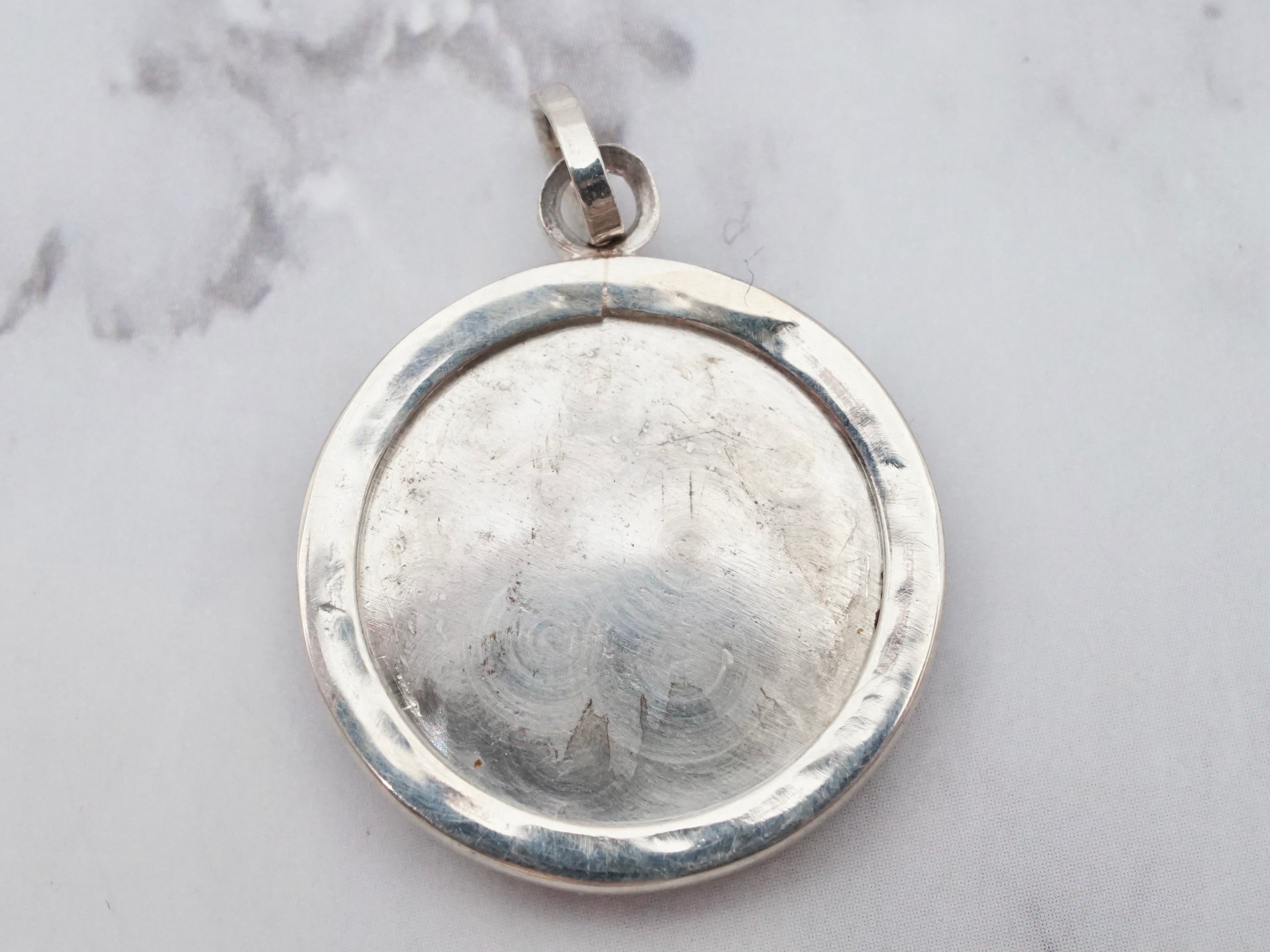 Vintage sterling and dendritic agate pendant