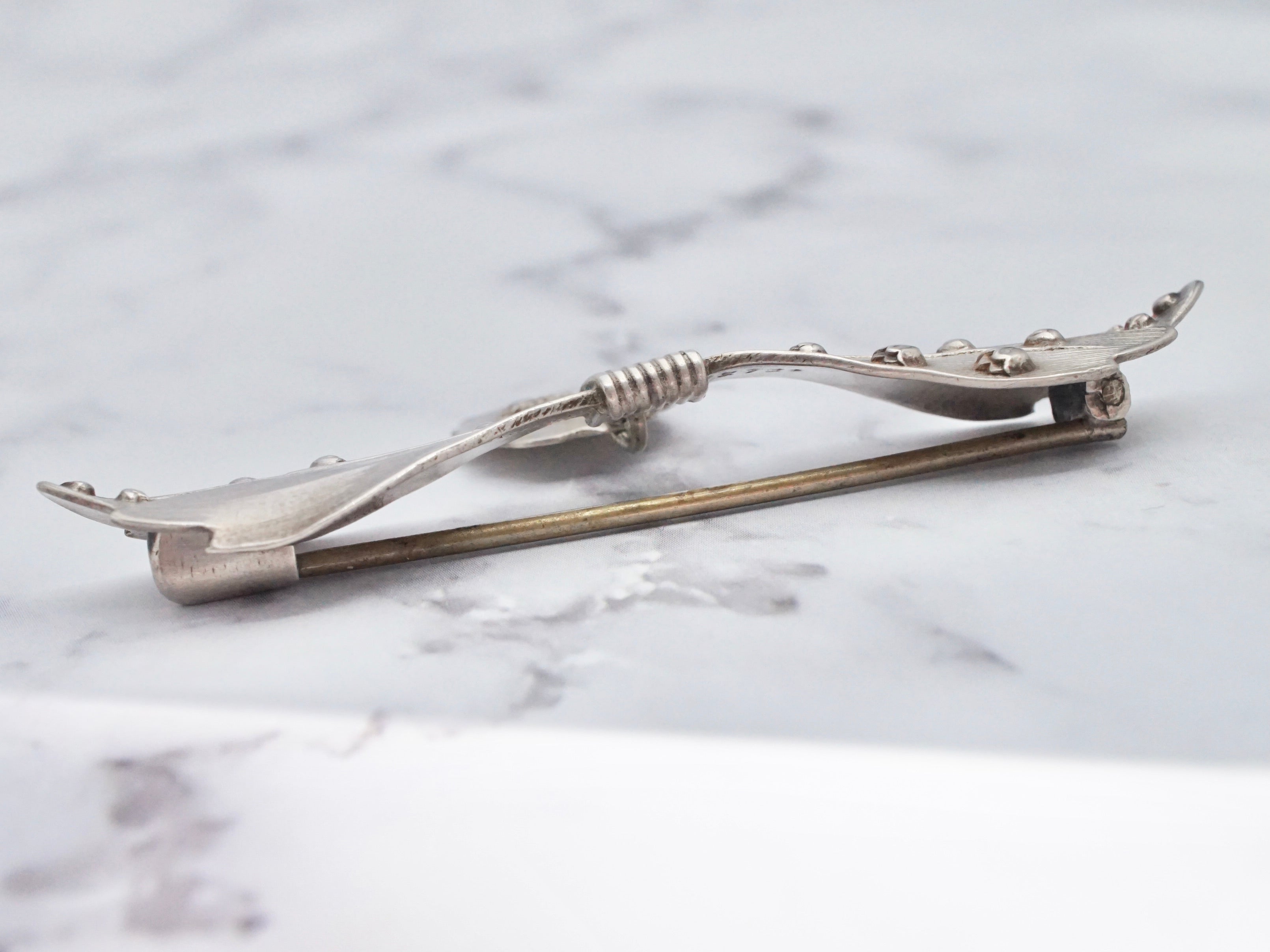 Antique Shiebler-style homeric sterling lily of the valley brooch