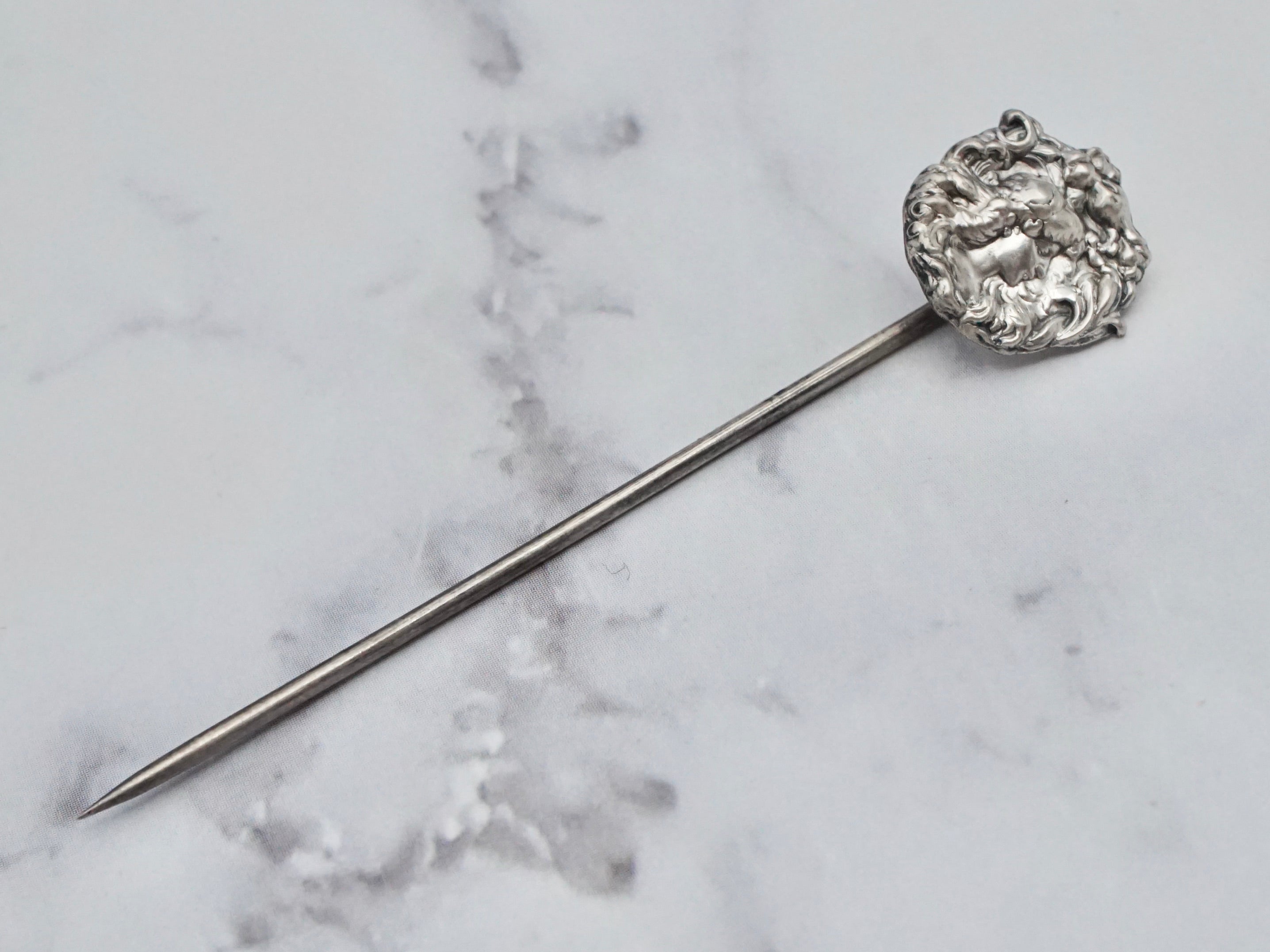 Antique Art Nouveau Goddess sterling stick pin