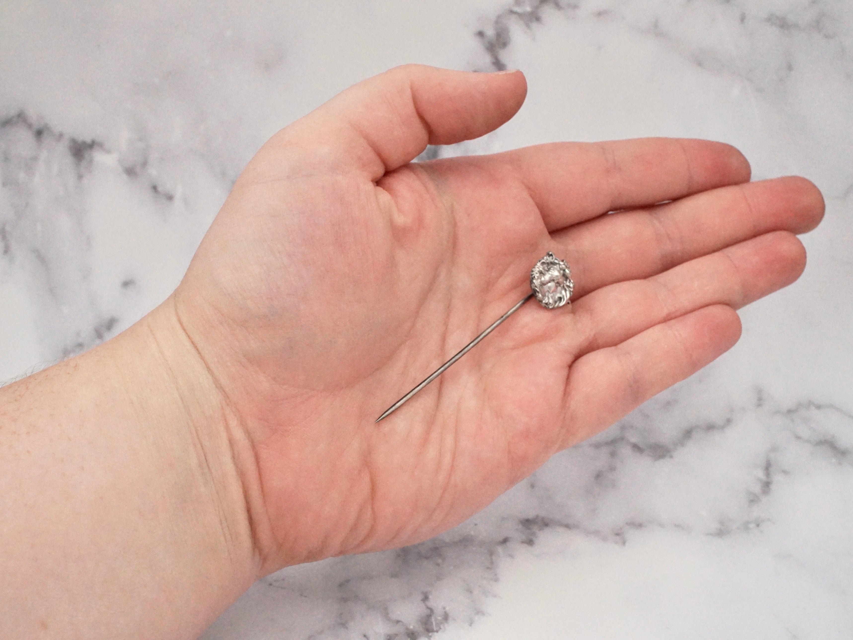 Antique Art Nouveau Goddess sterling stick pin