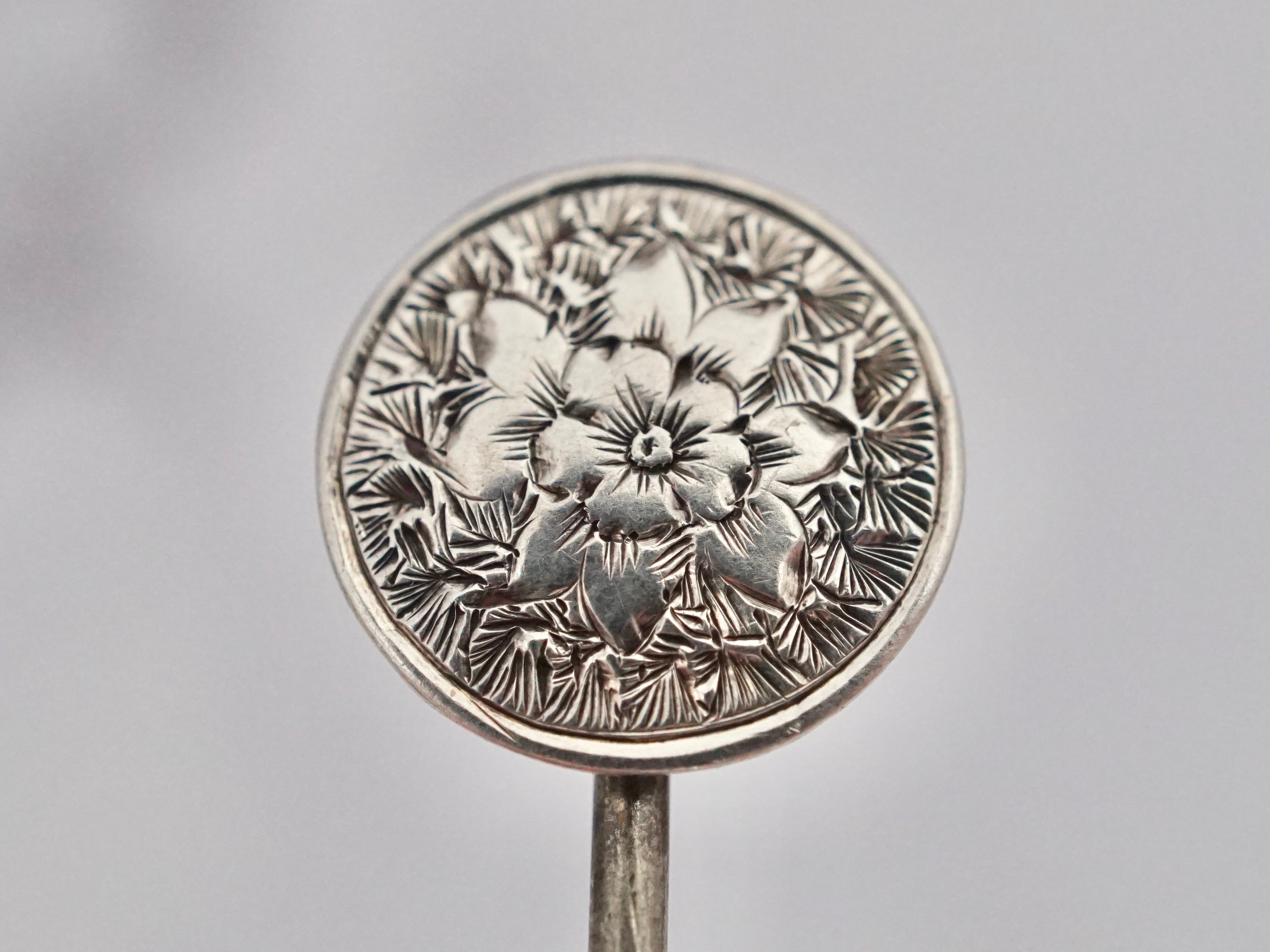 Antique Victorian sterling floral stick pin