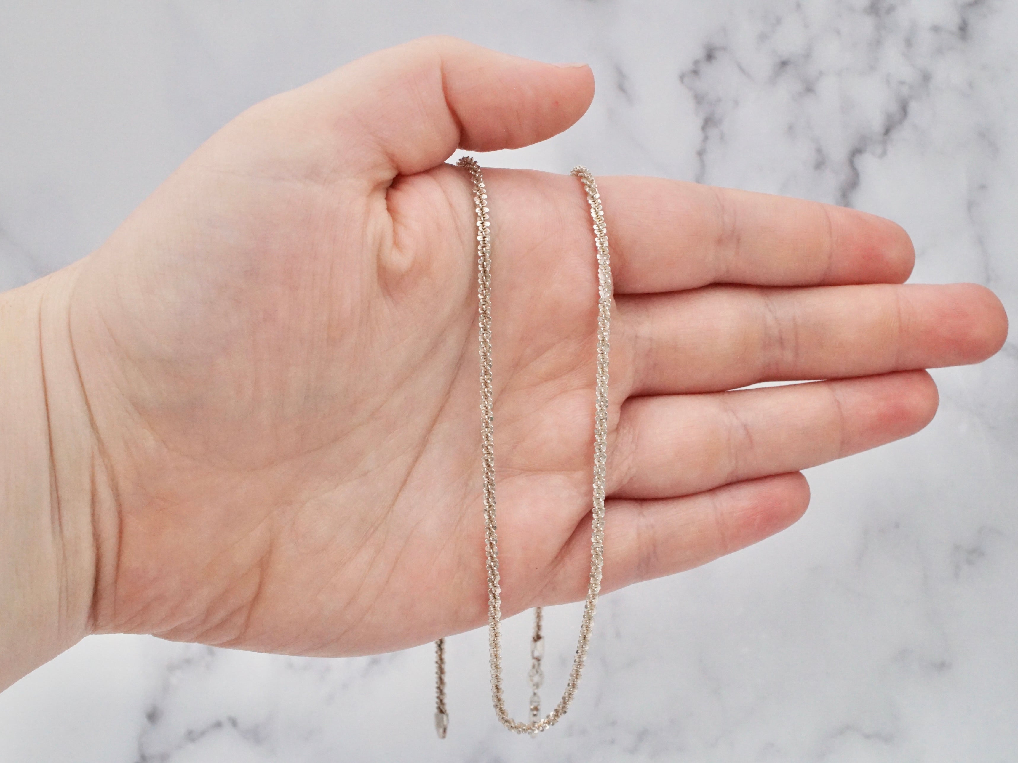 Vintage Italian sterling 2.5mm margarita link chain