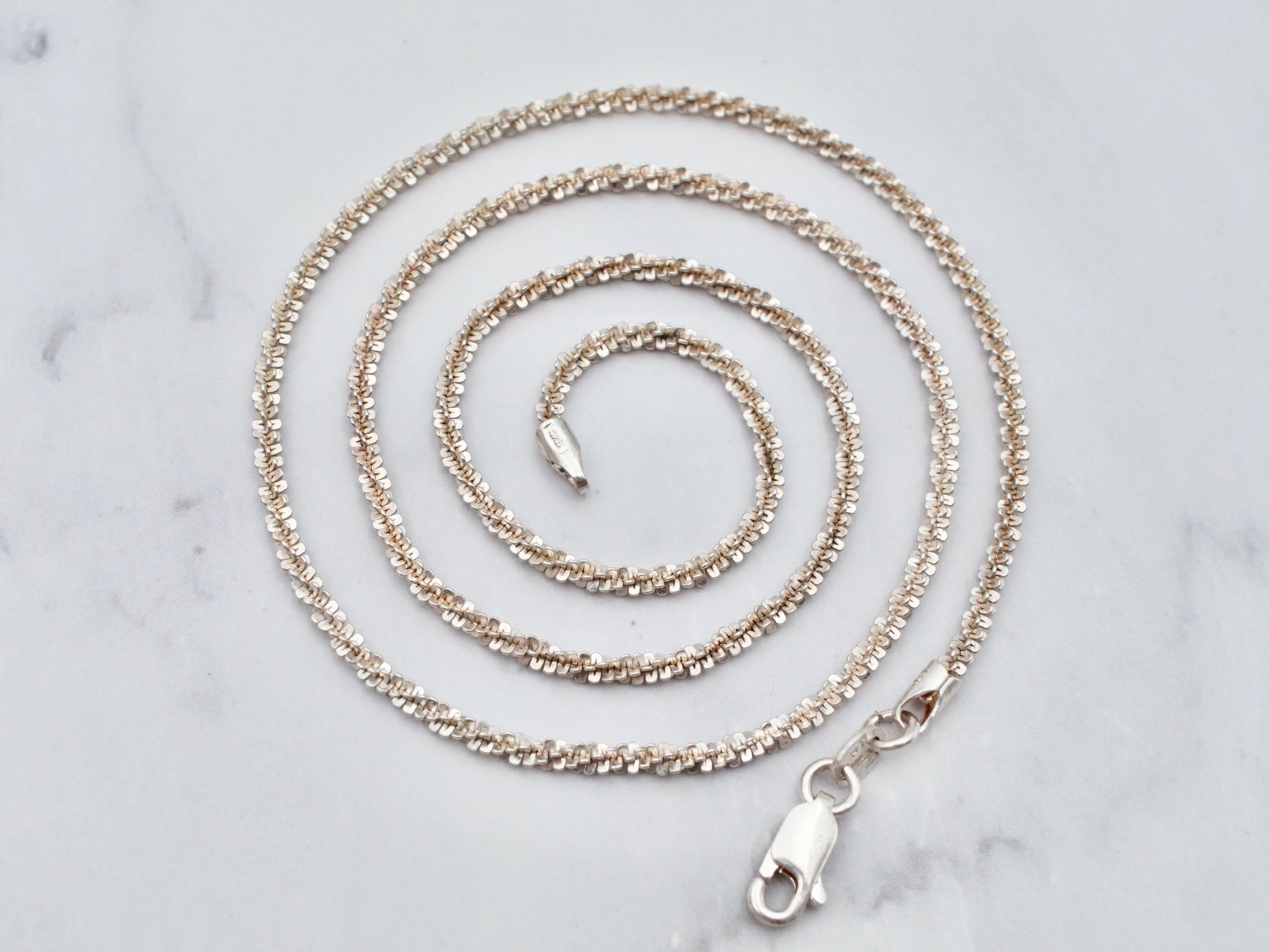 Vintage Italian sterling 2.5mm margarita link chain