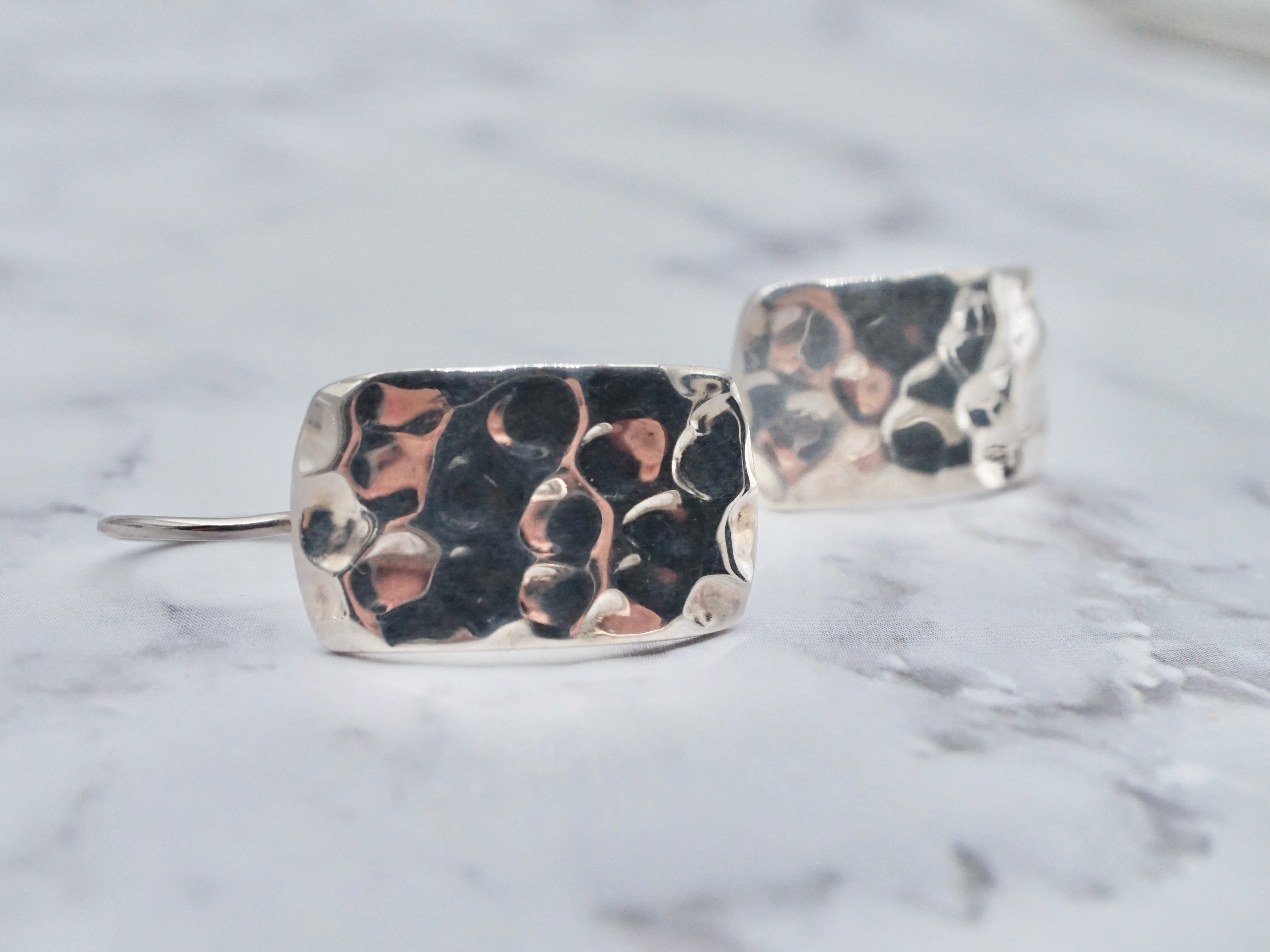 Vintage Silpada sterling hammered dangle earrings