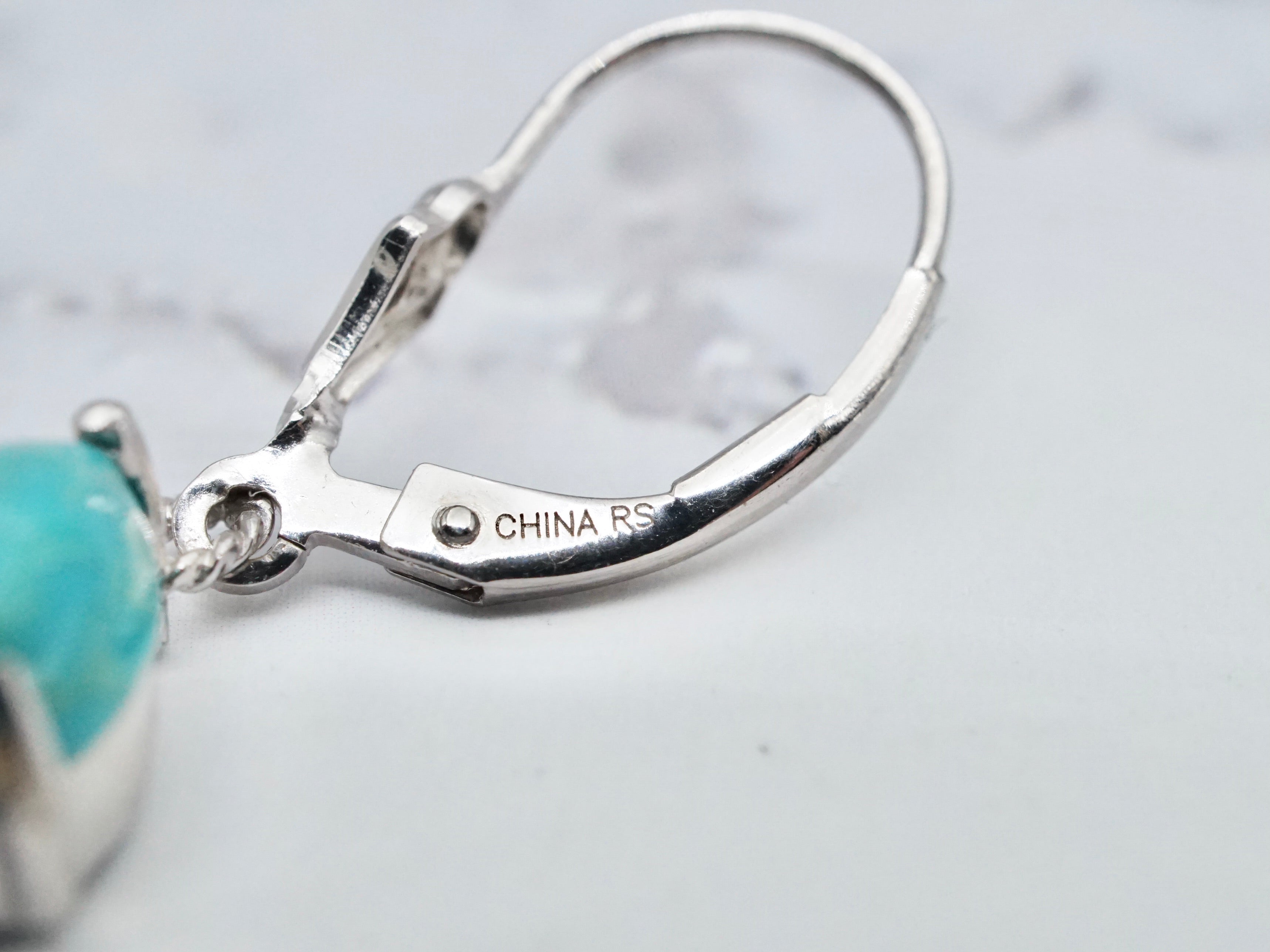 Vintage sterling, turquoise, & citrine drop earrings