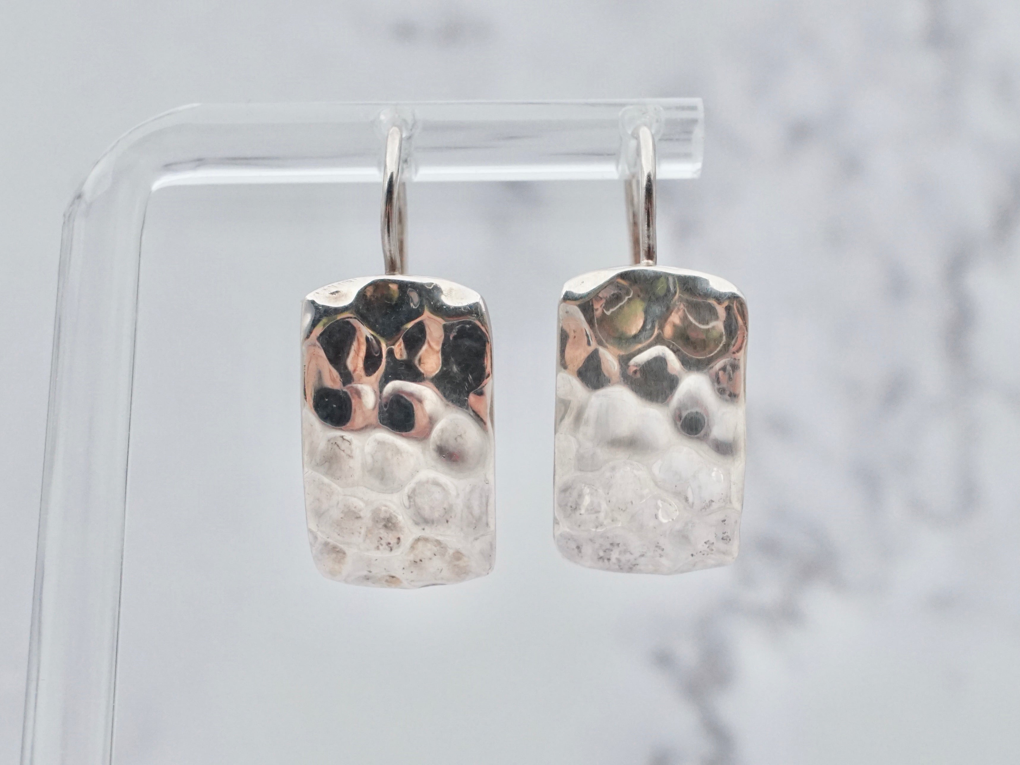 Vintage Silpada sterling hammered dangle earrings