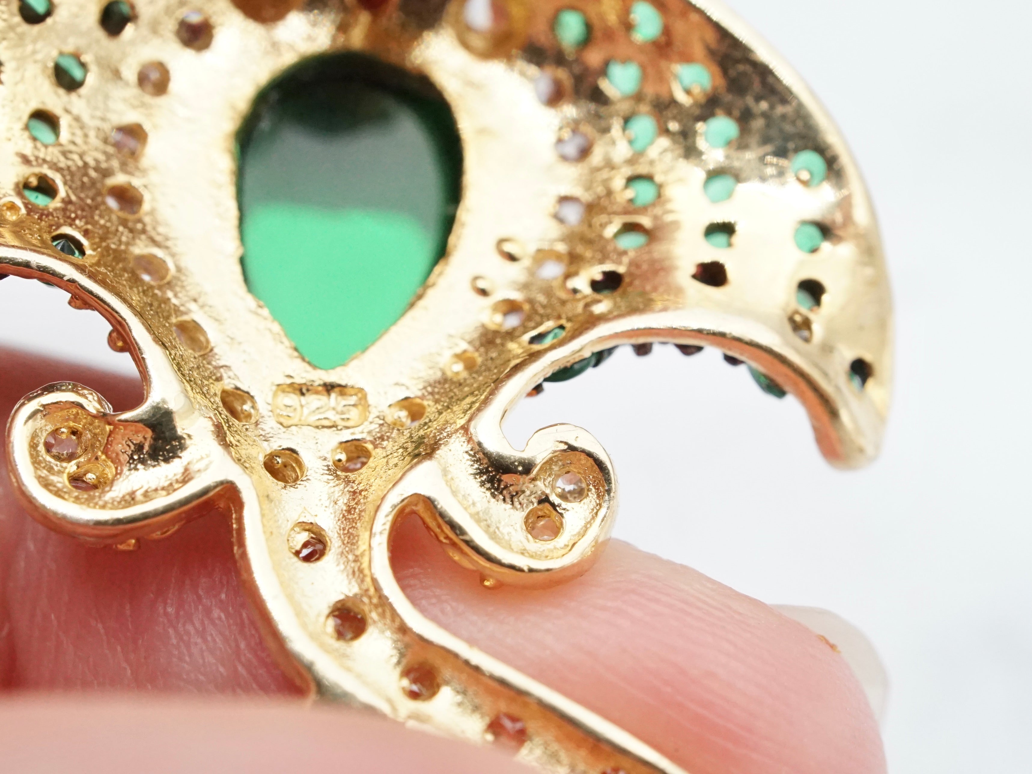 Vintage gold plated sterling and Swarovski crystal stingray earrings