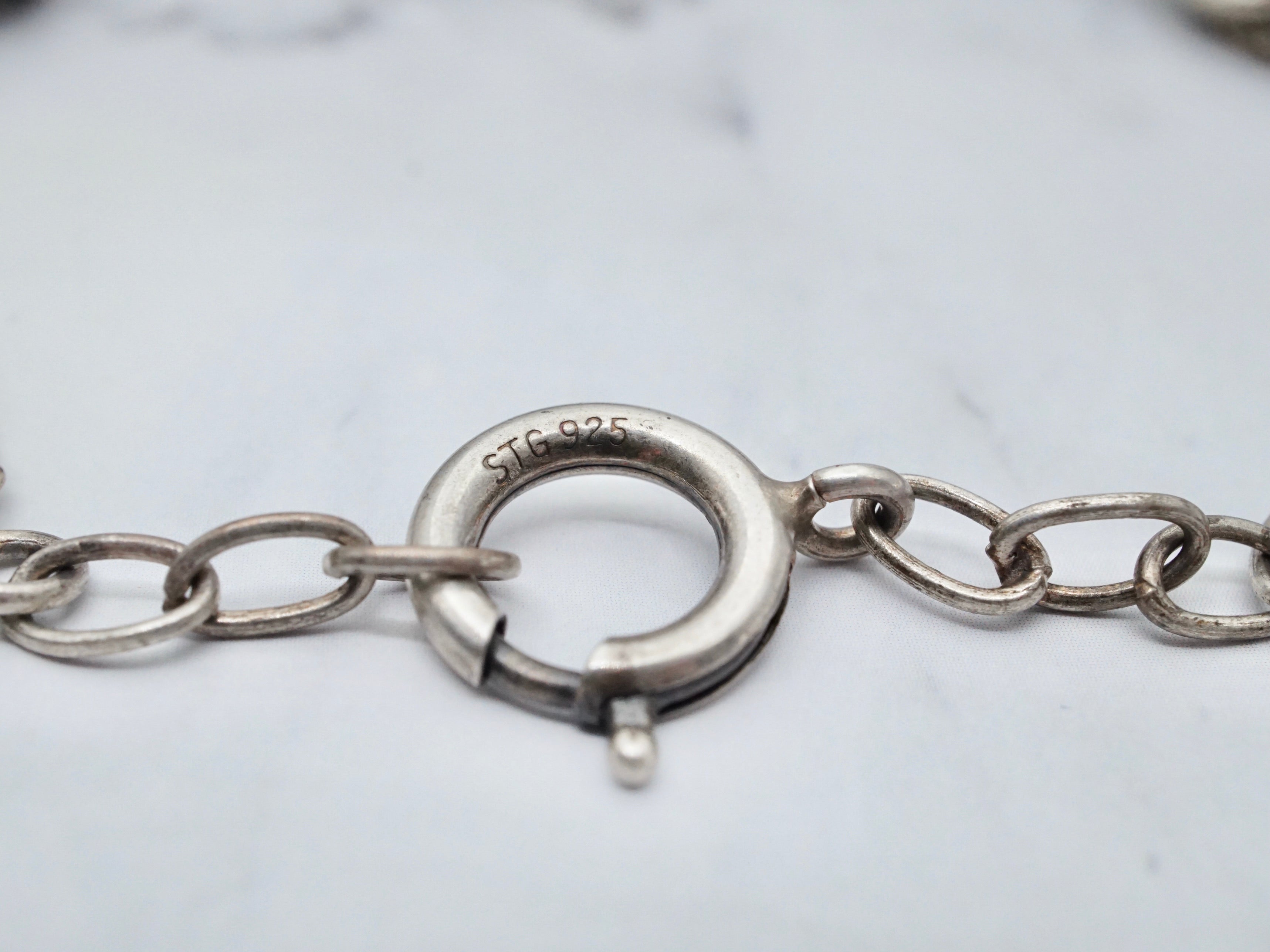 Vintage Modernist sterling chunky fancy link necklace