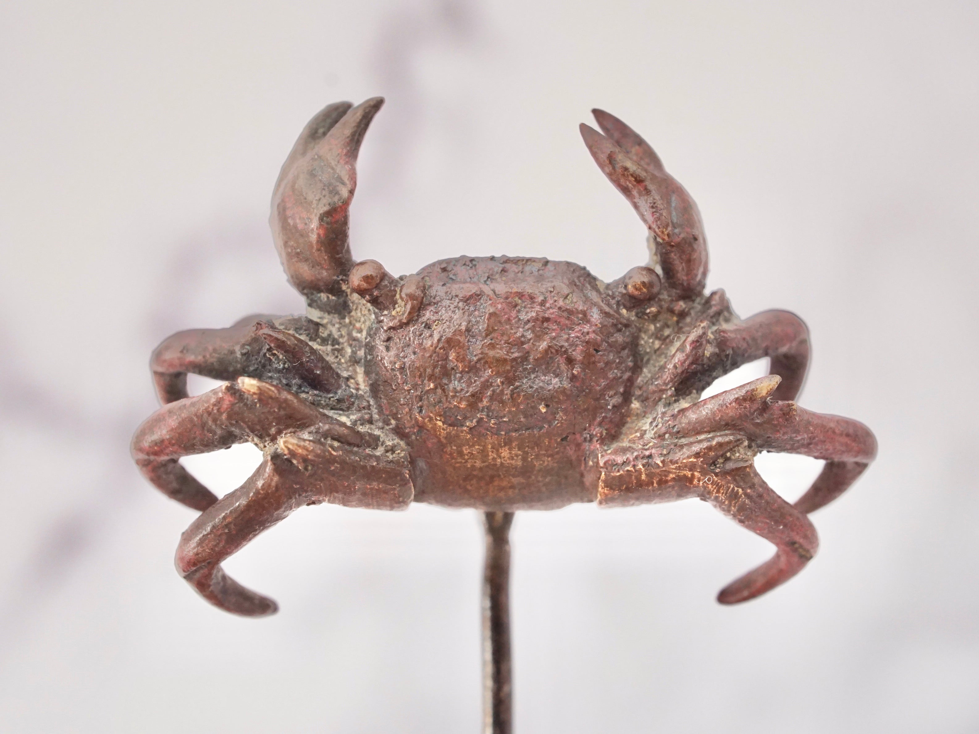 Vintage exceptional handmade cast bronze figural crab stick pin