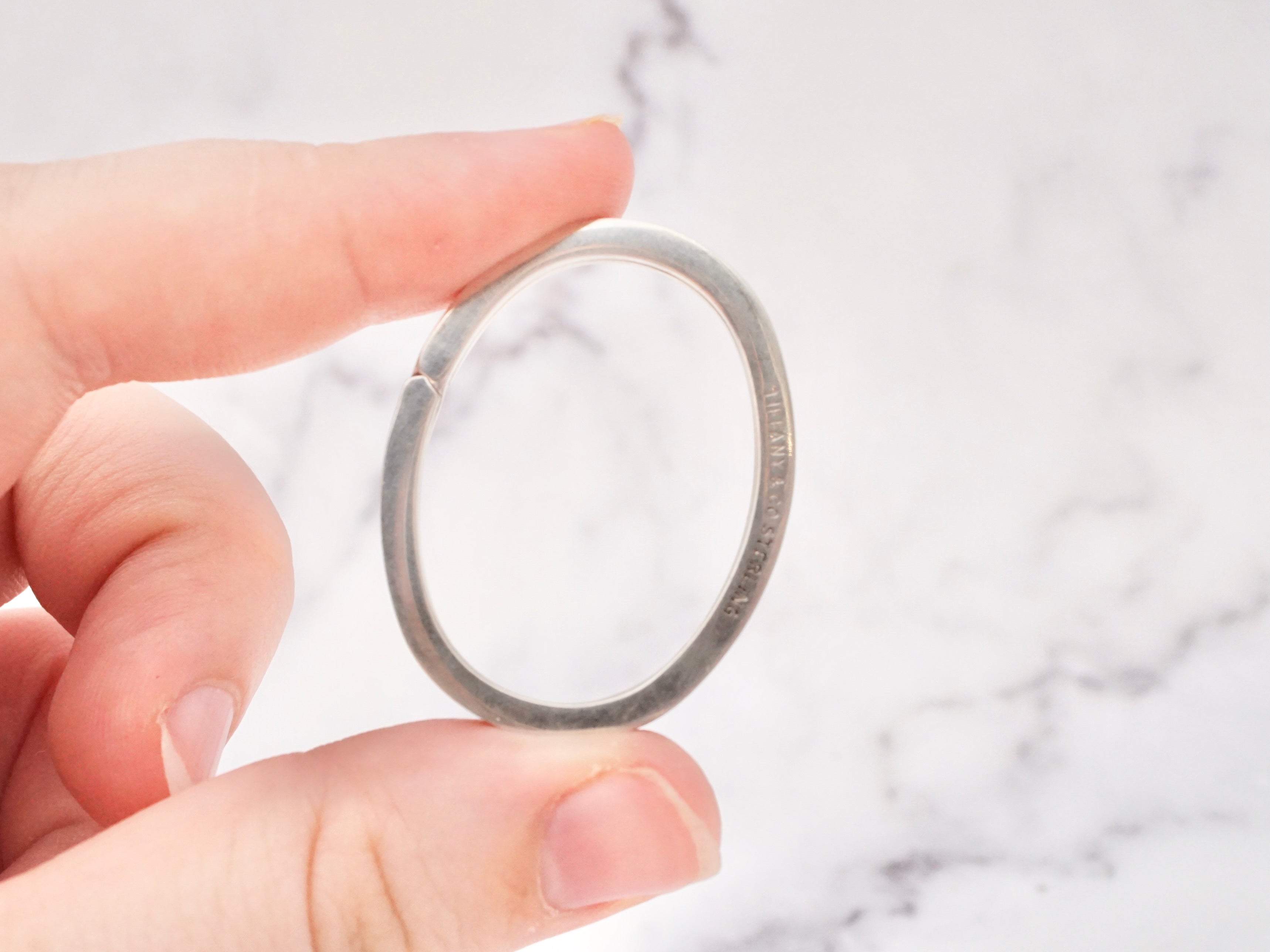 Vintage Tiffany & Co. sterling oval keyring