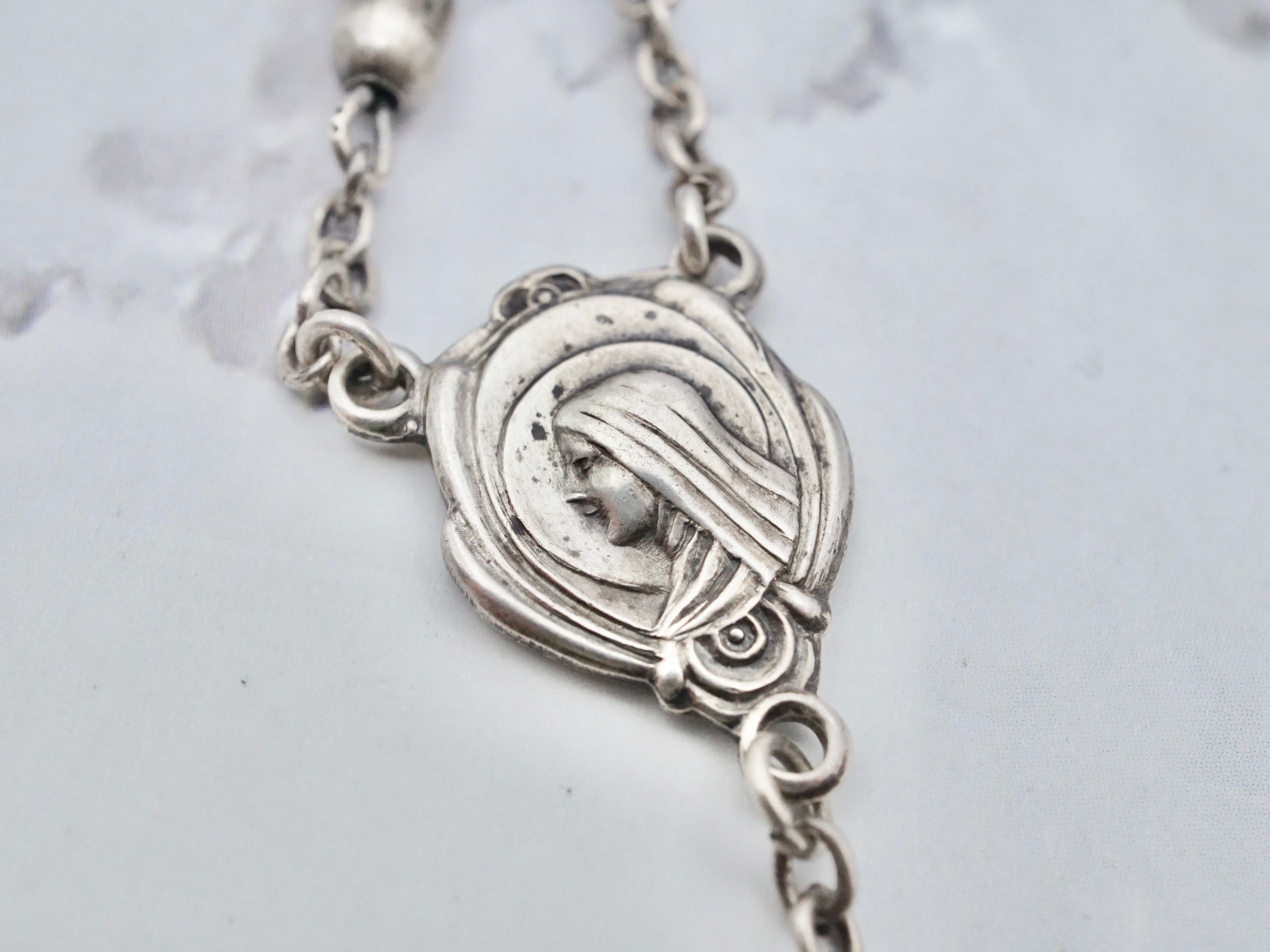 Antique sterling rosary