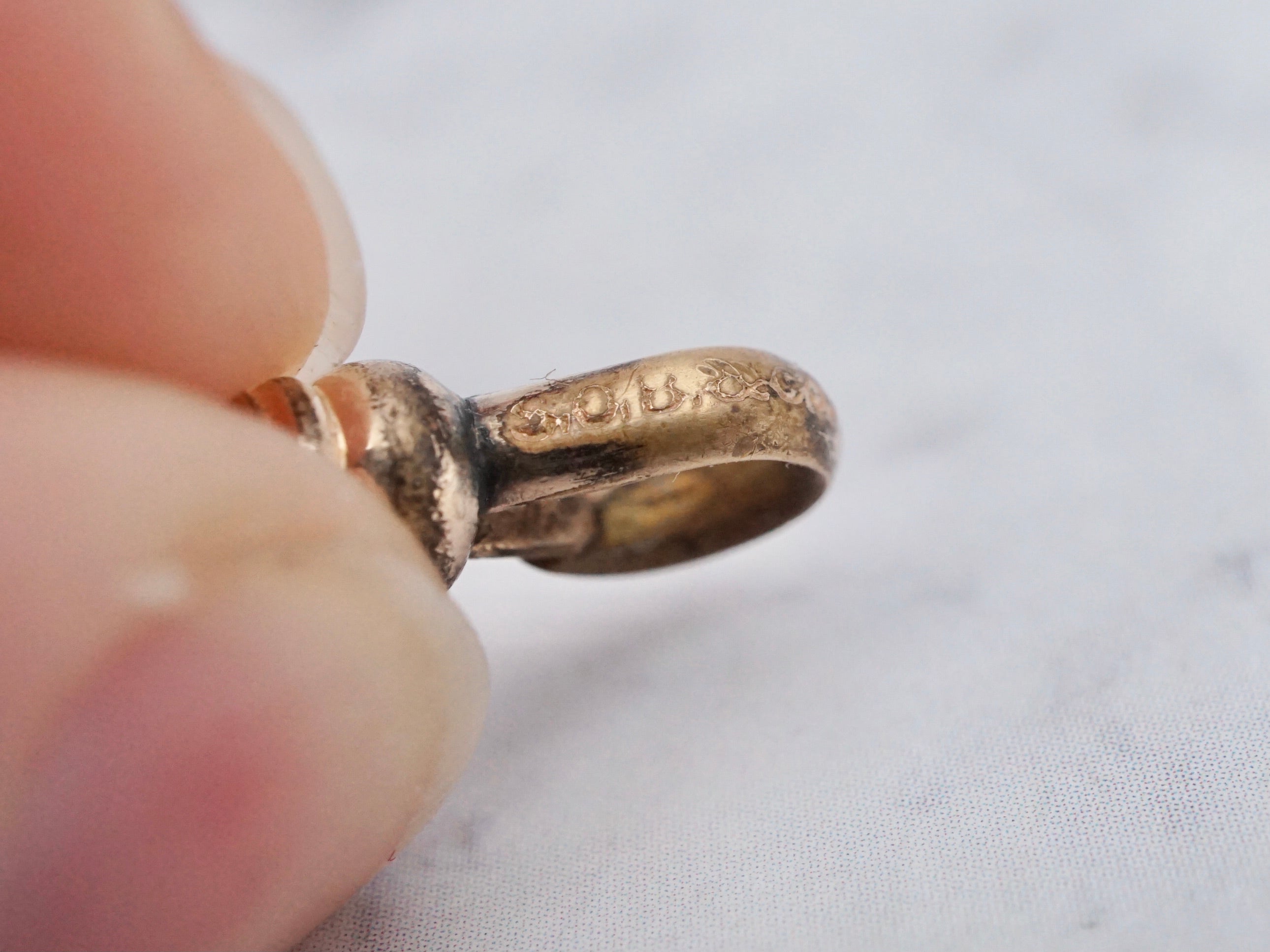 Antique Victorian gold filled long drop watch fob and chain with ruby paste and dog clip