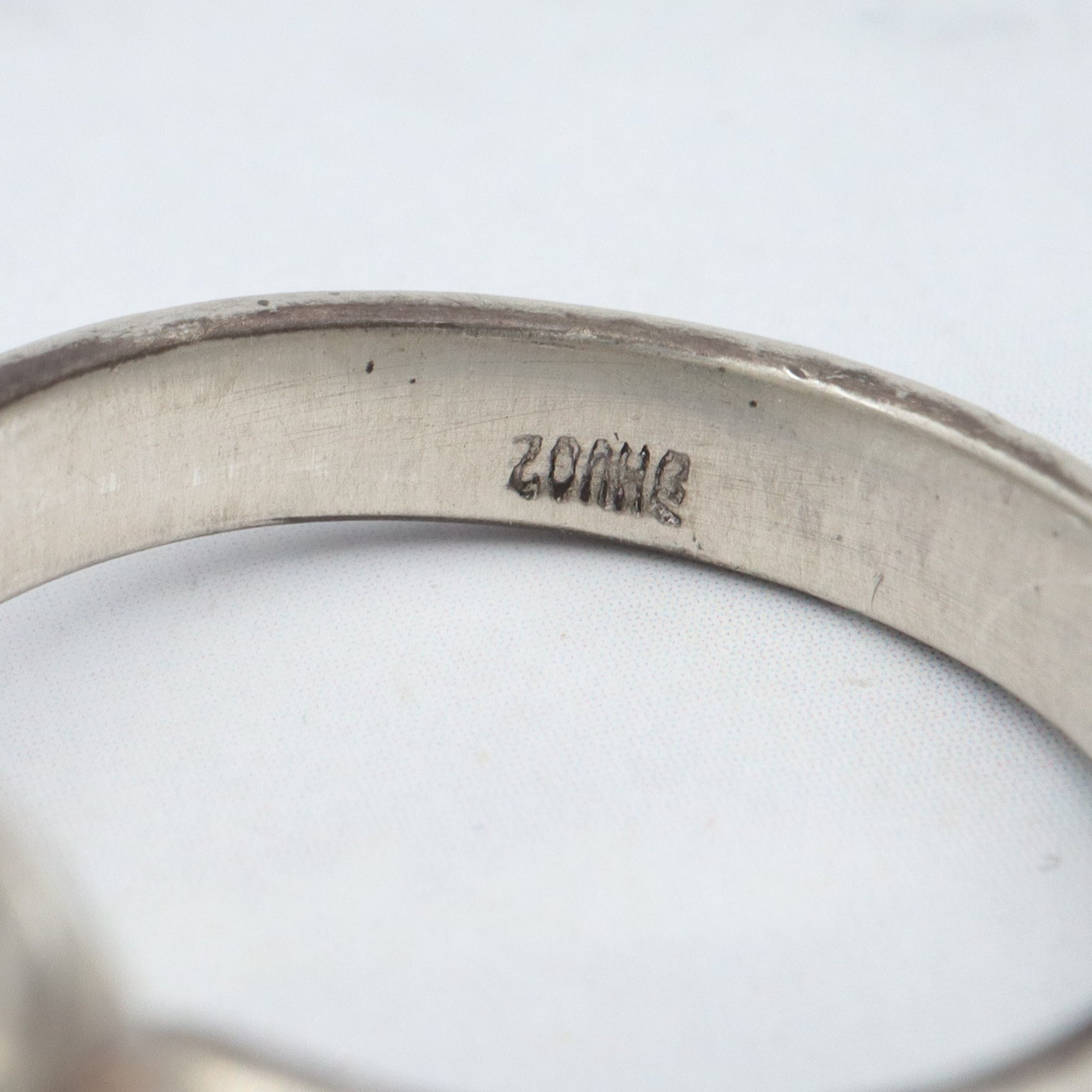 Vintage Modern sterling & black opal triplet ring, sz 8