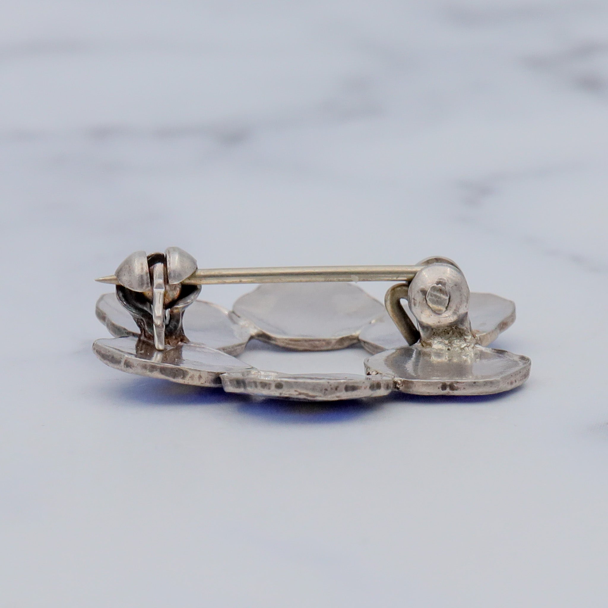 Vintage Mid Century Volmer Bahner Denmark sterling guilloche enamel brooch