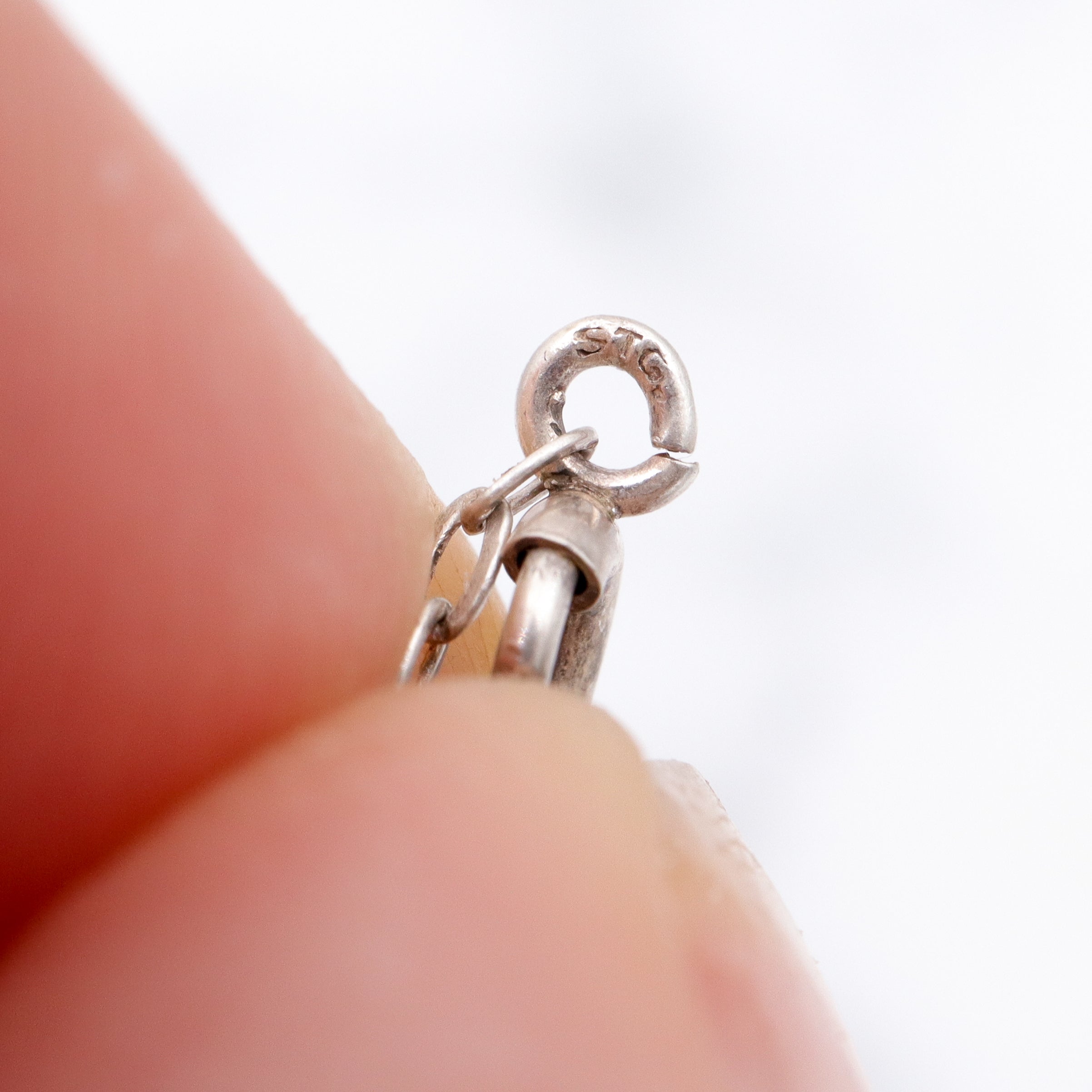 Antique Victorian sterling & brown slag glass scarab necklace