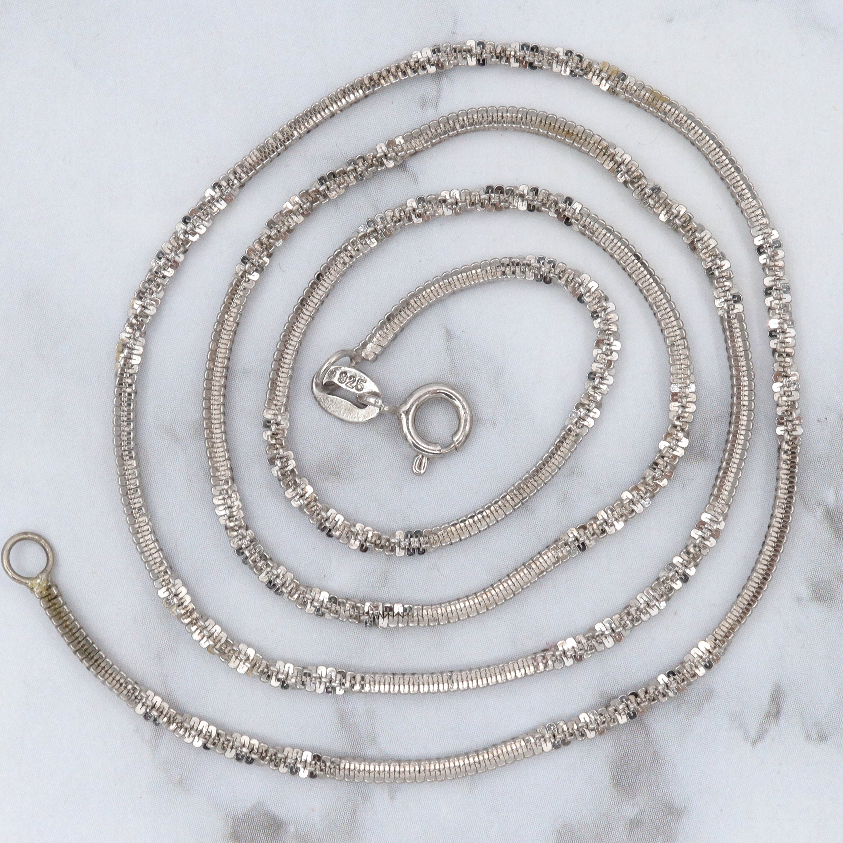 Vintage sterling 2mm margarita chain necklace, 18