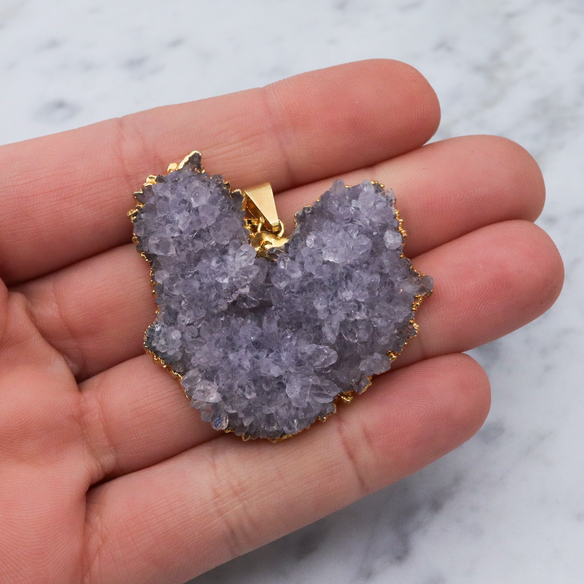 Vintage raw iolite crystal pendant