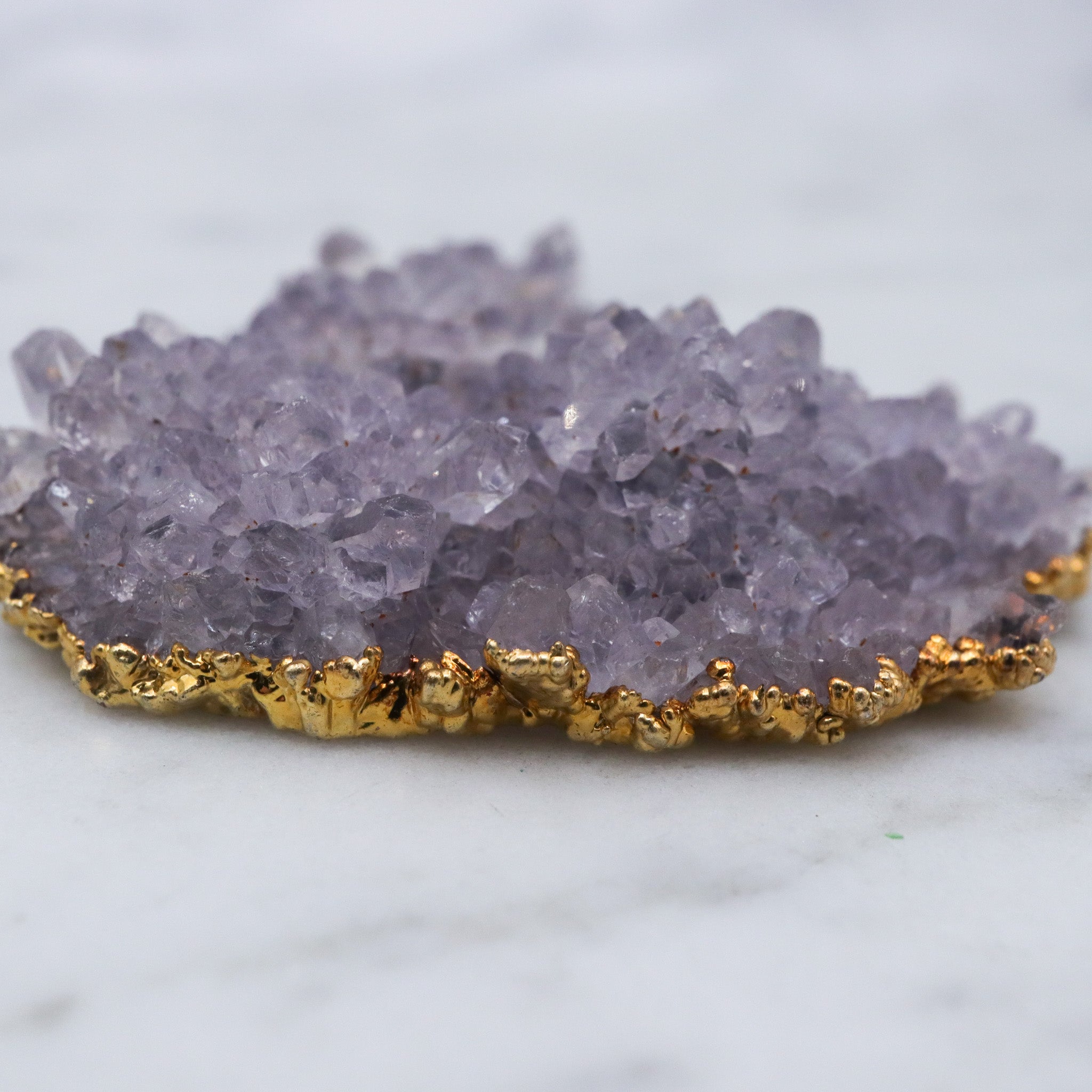 Vintage raw iolite crystal pendant