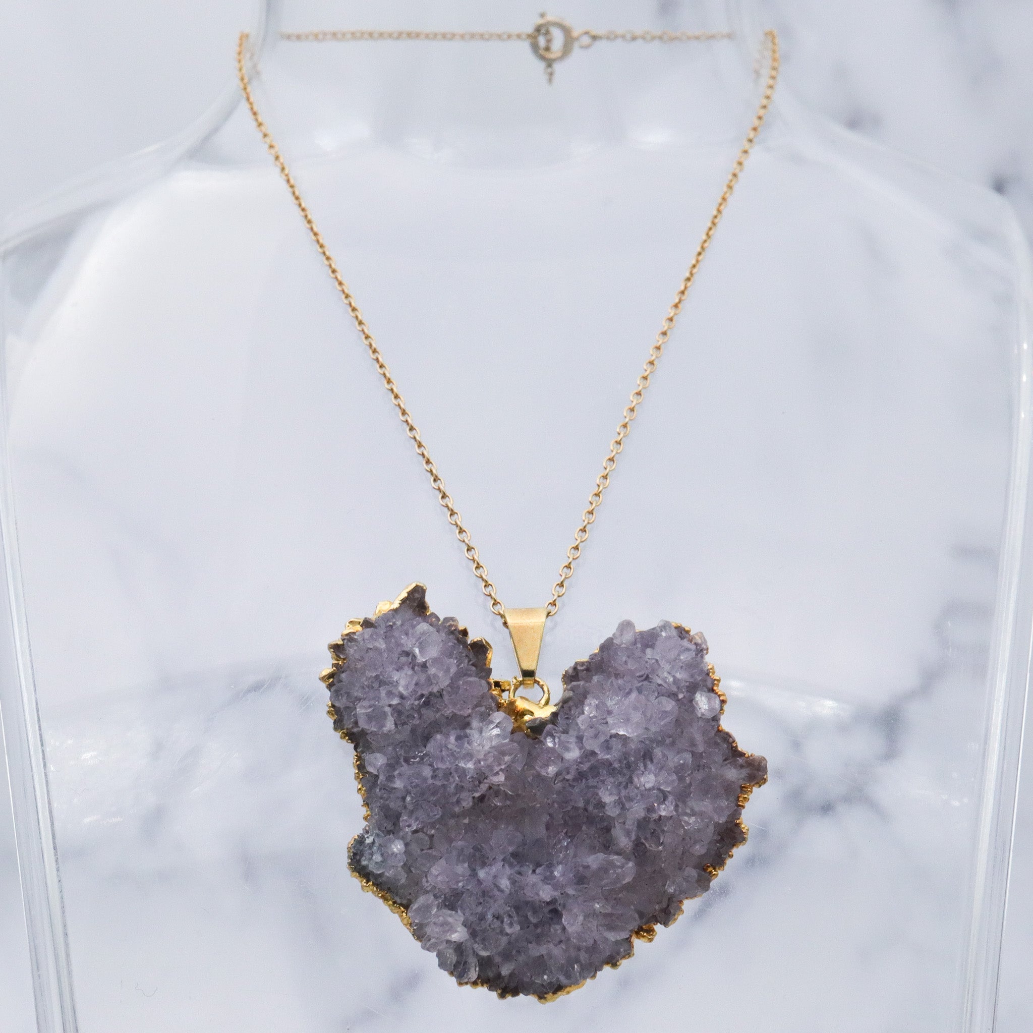 Vintage raw iolite crystal pendant