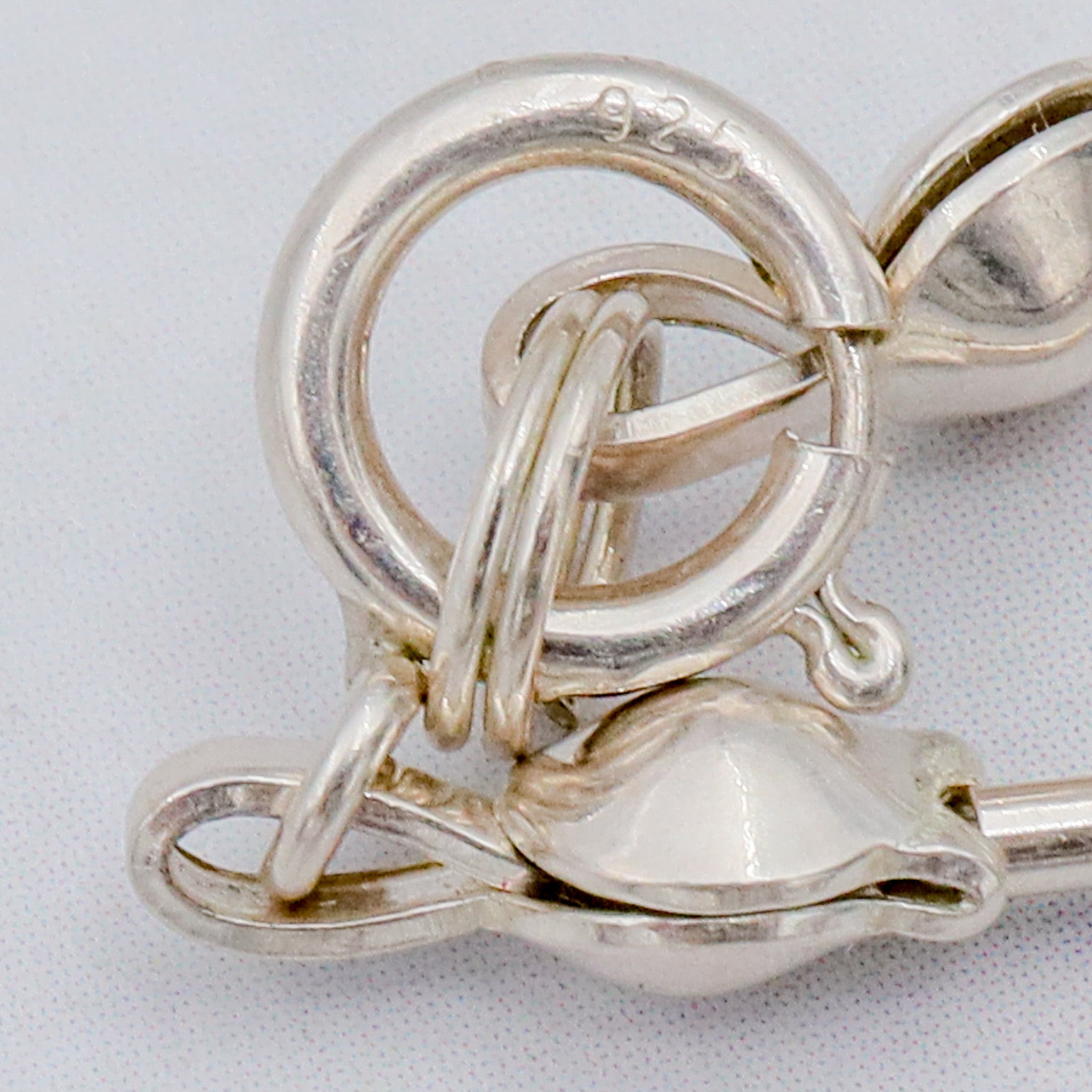 Vintage sterling blue, grey Tahitian pearl & faceted blue glass beaded drop necklace, 17