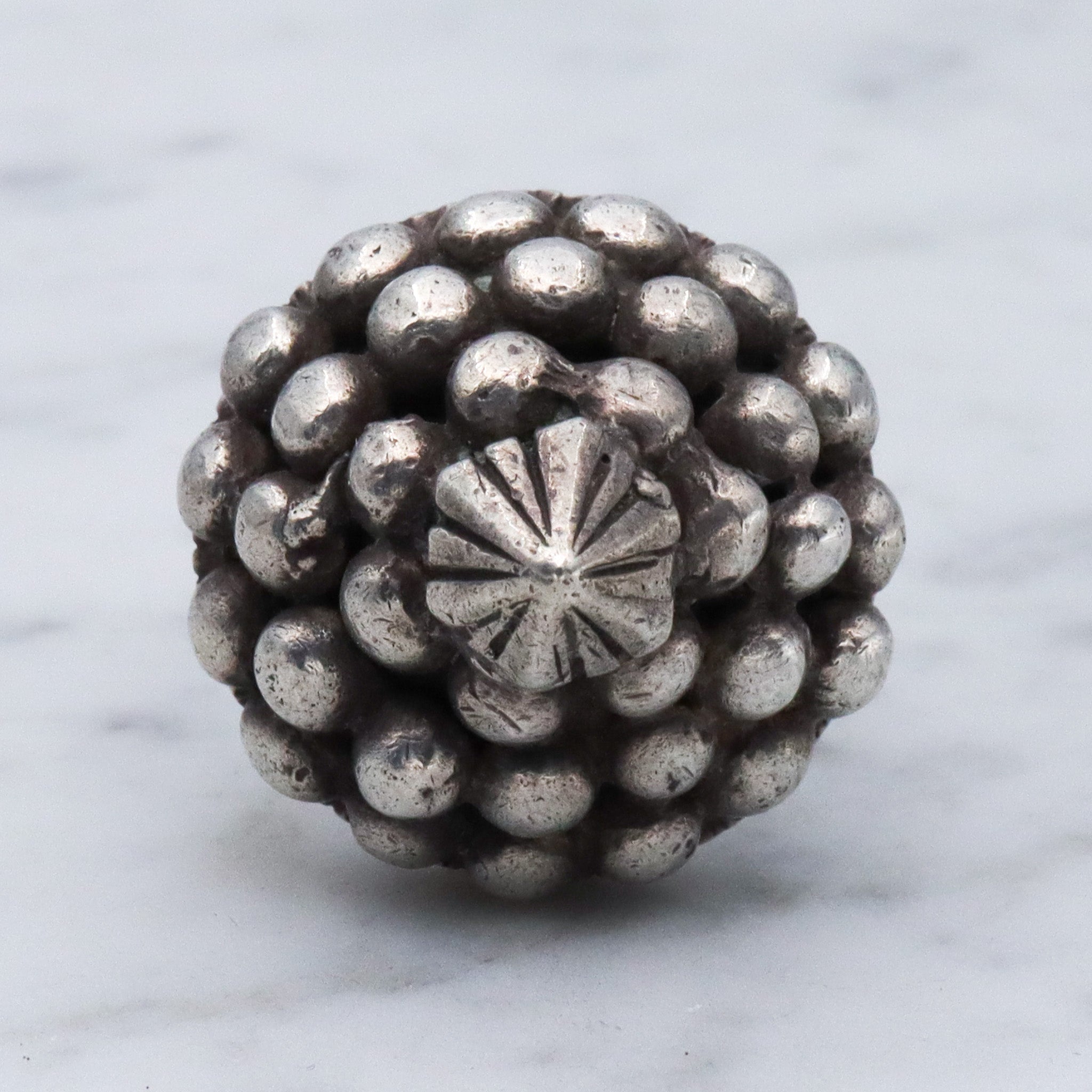 Massive Vintage tribal silver dome ring, sz 8.5
