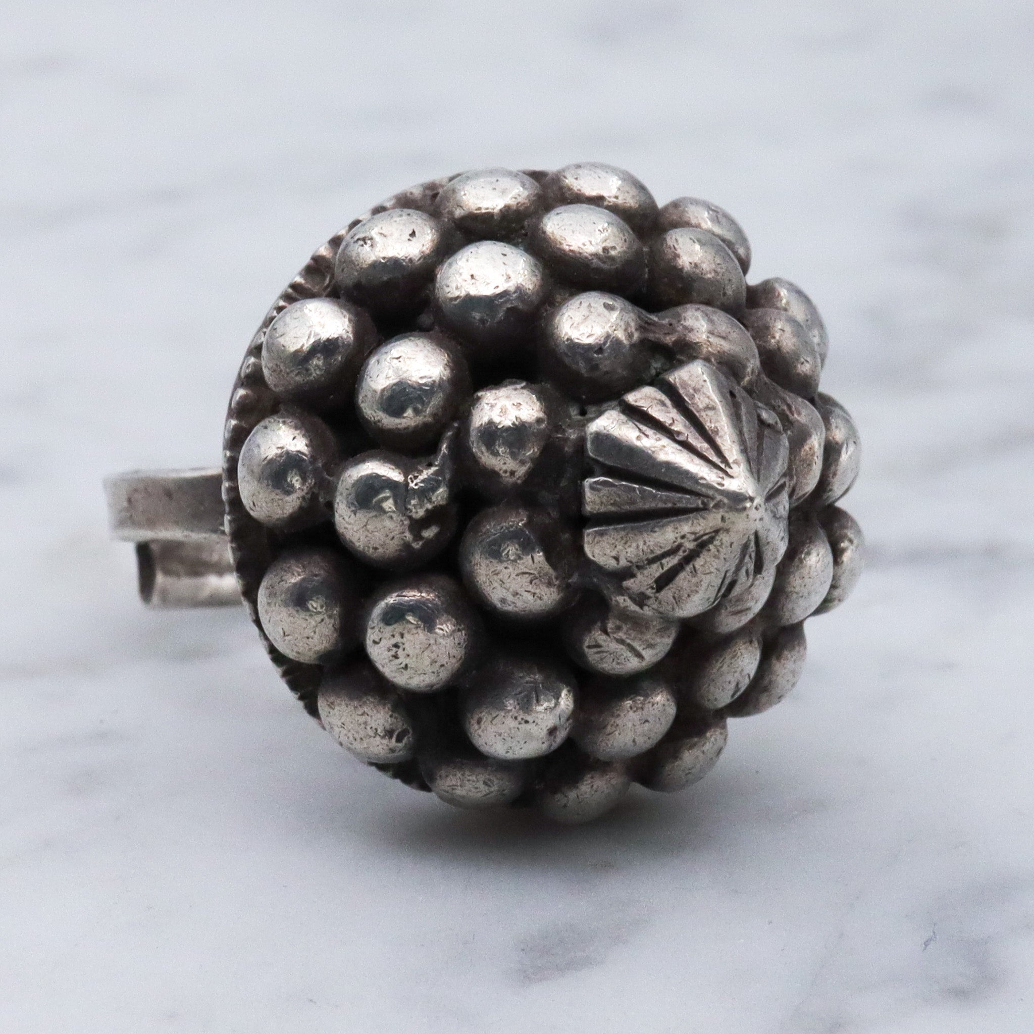 Massive Vintage tribal silver dome ring, sz 8.5