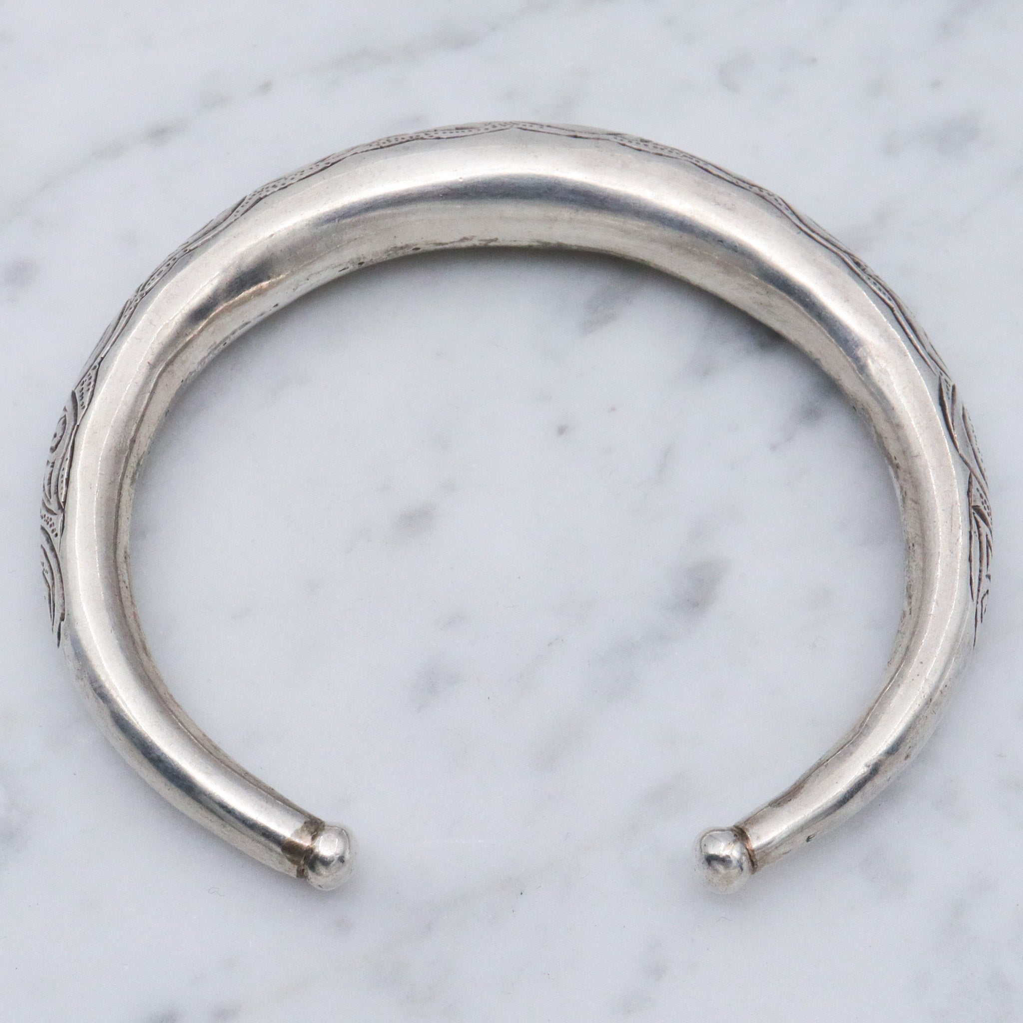 Antique Egyptian silver tribal torque bracelet