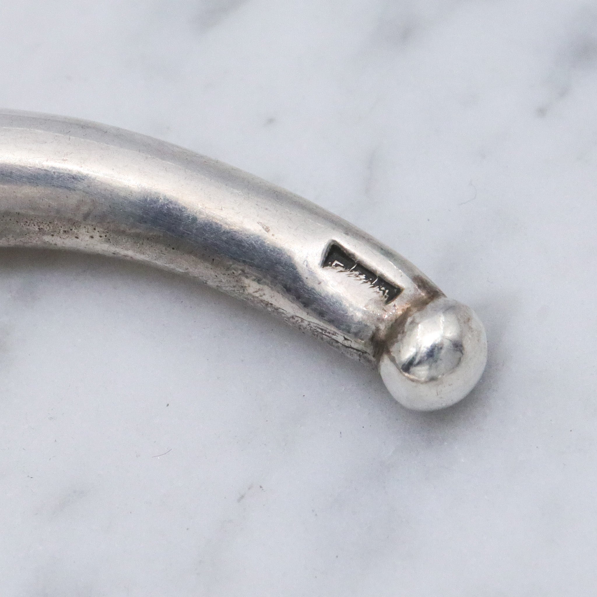 Antique Egyptian silver tribal torque bracelet