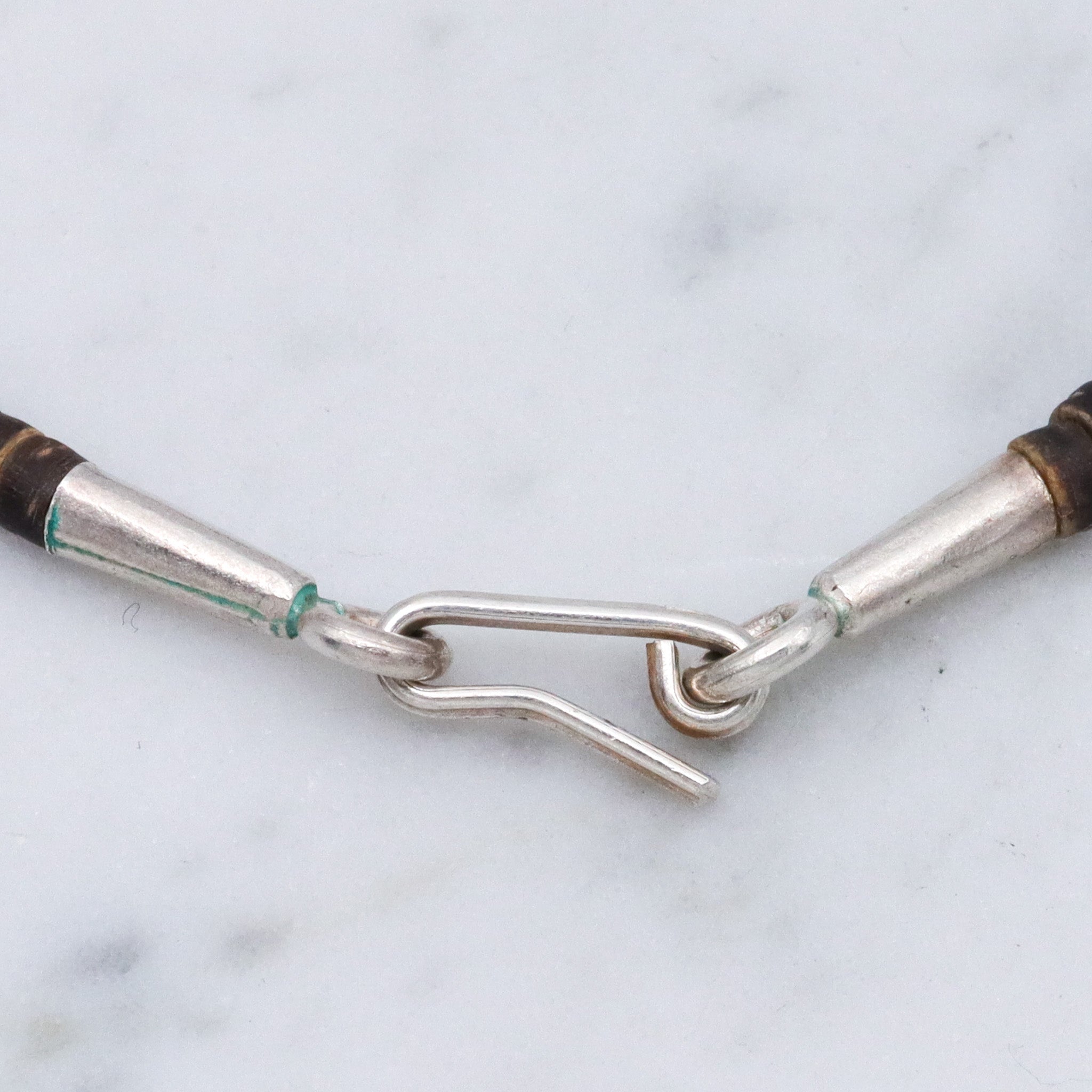 Vintage heishi shell bead sterling silver bracelet