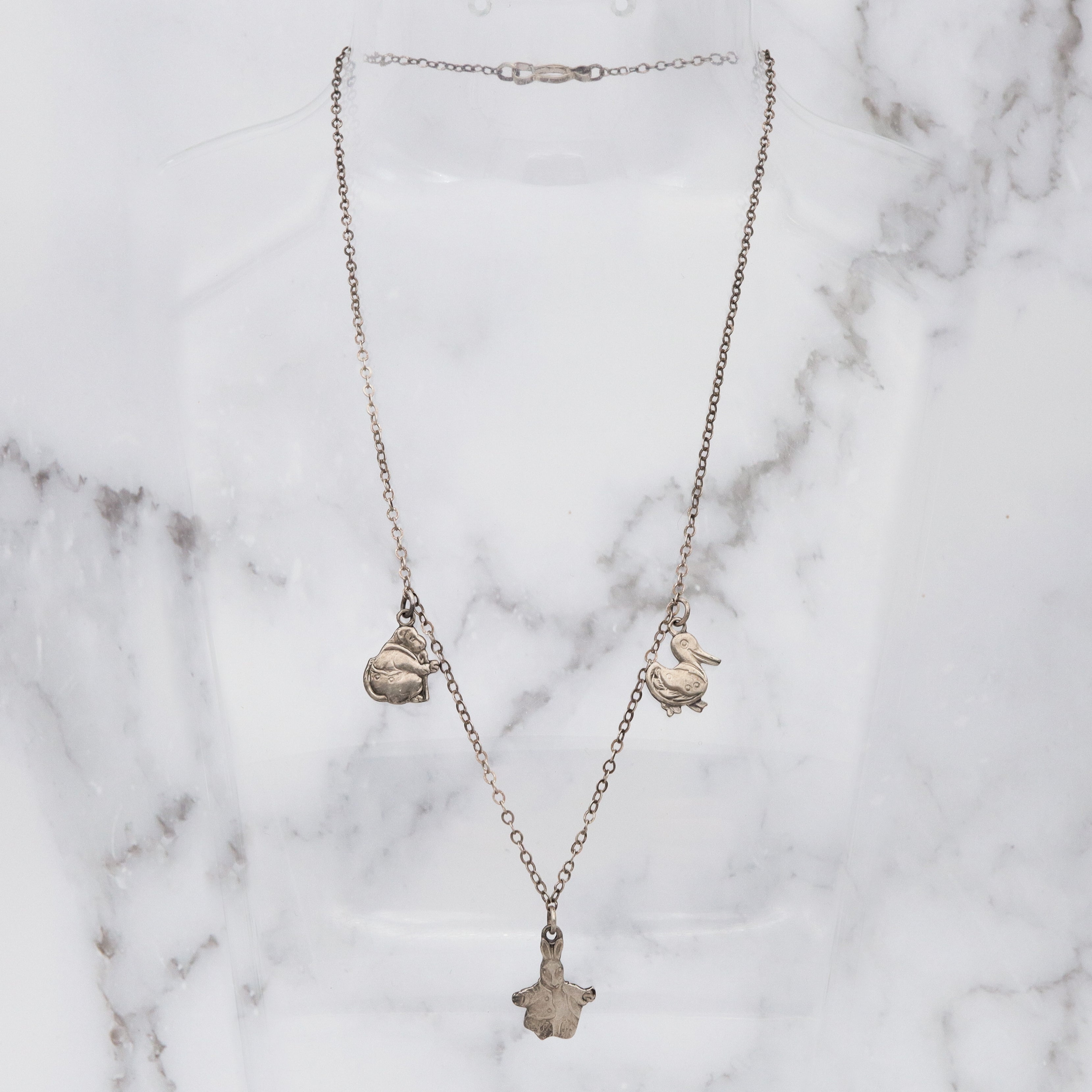 Antique sterling child’s nursery rhyme necklace