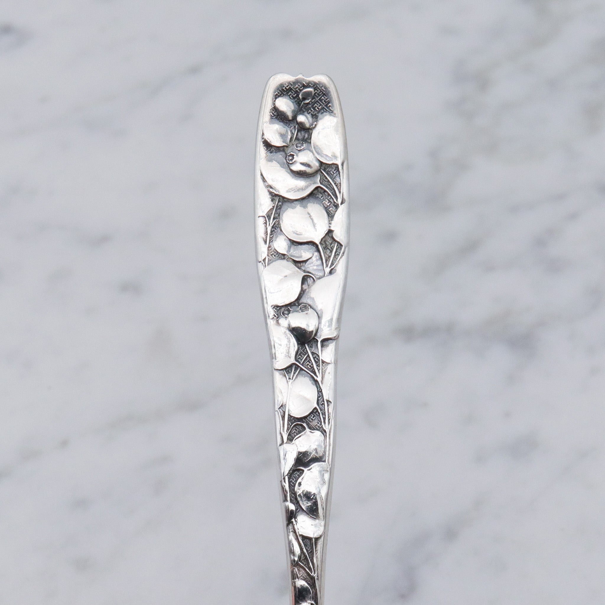 Antique Whiting partridgeberry demi gold wash monogrammed spoon