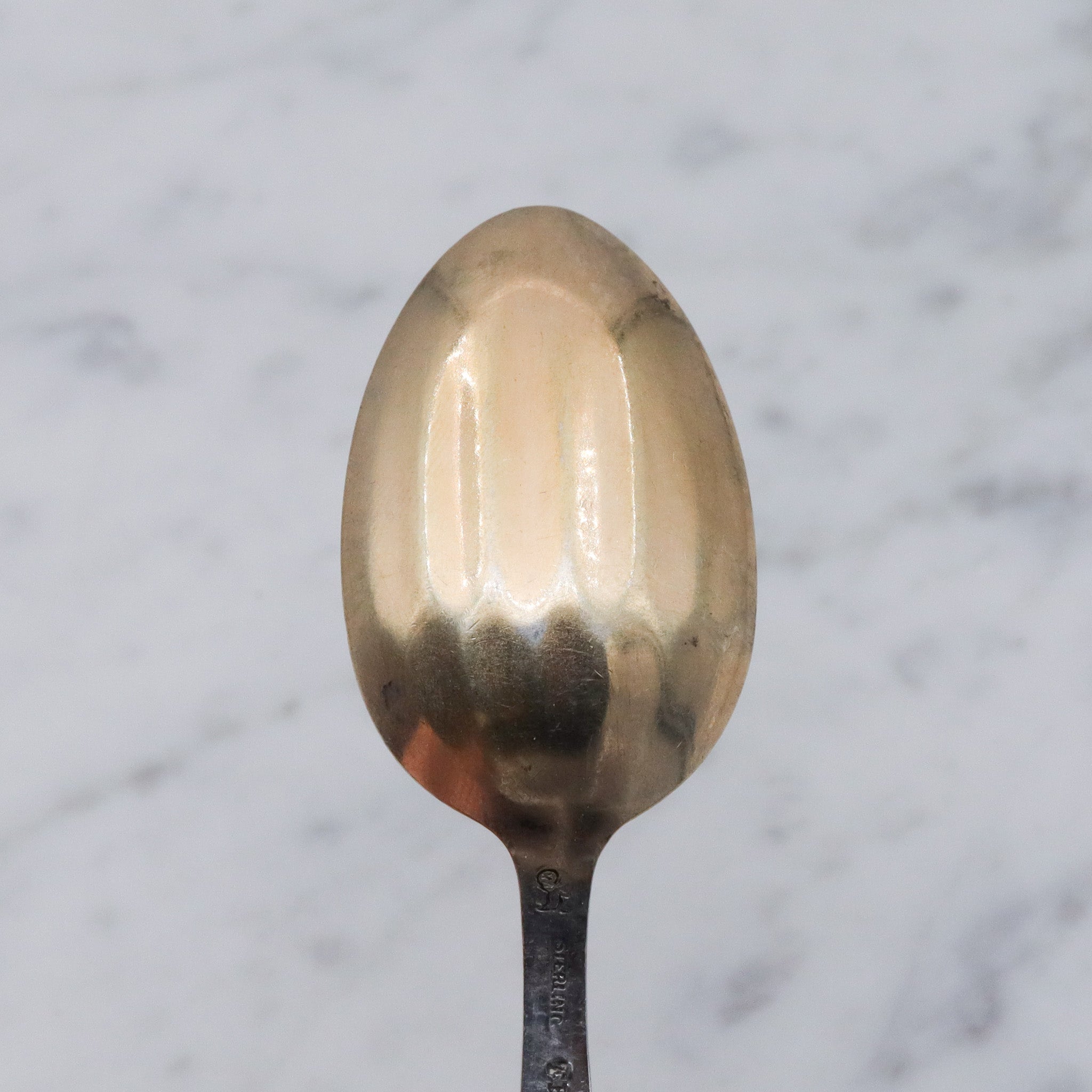 Antique Whiting partridgeberry demi gold wash monogrammed spoon