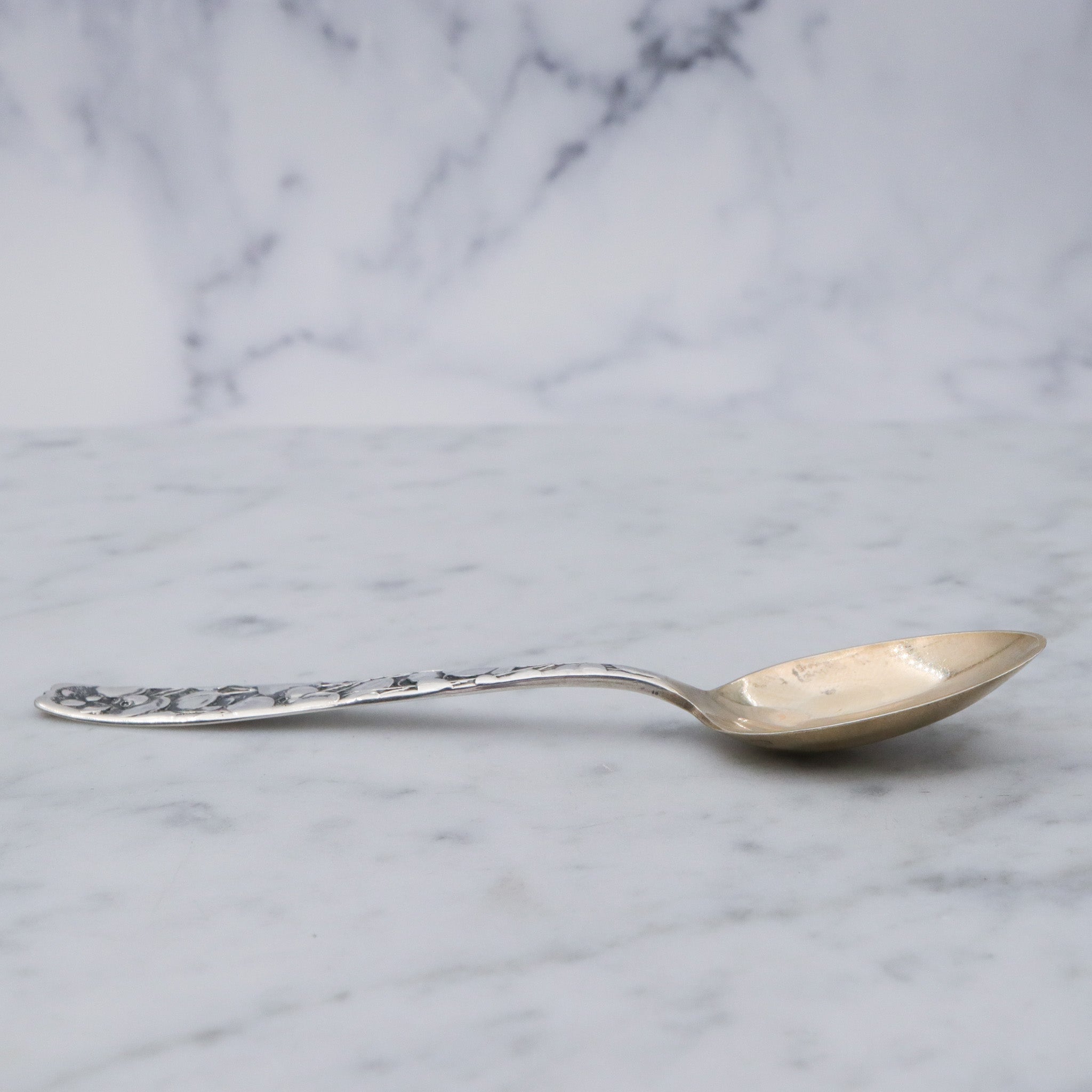 Antique Whiting partridgeberry demi gold wash monogrammed spoon