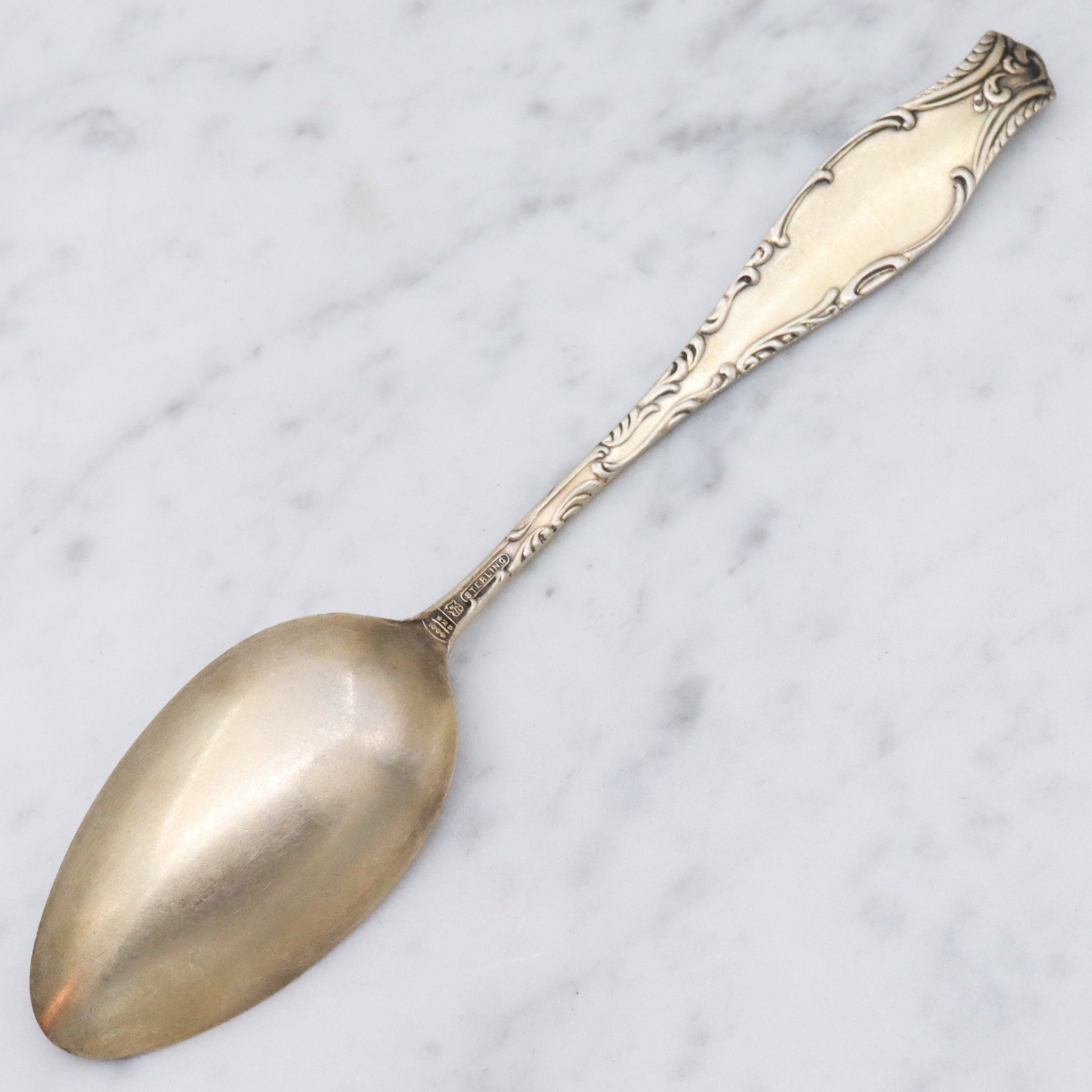 Antique Towle gilt sterling orleans pattern enamel souvenir spoon 