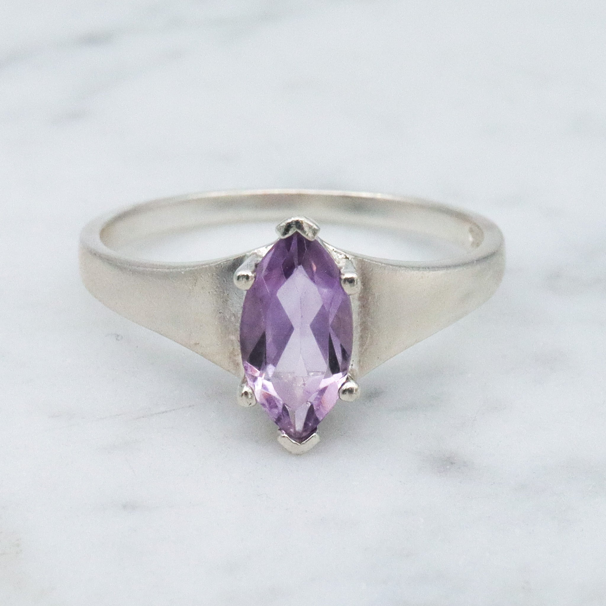 Retro sterling silver amethyst ring, sz 9