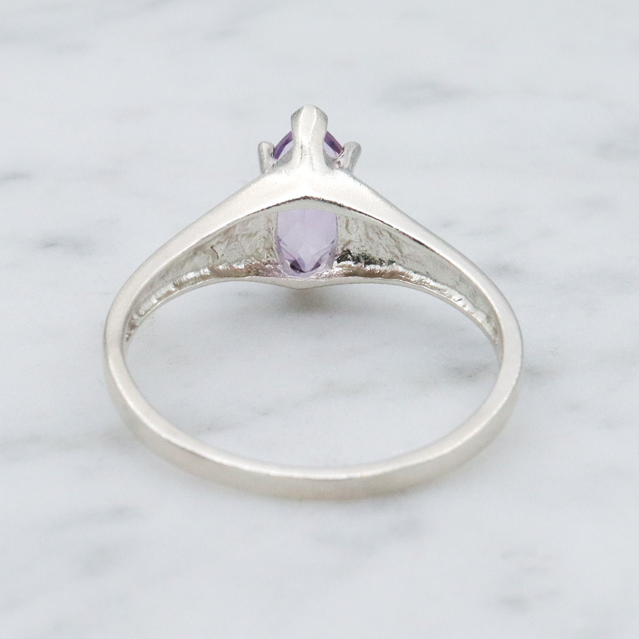 Retro sterling silver amethyst ring, sz 9