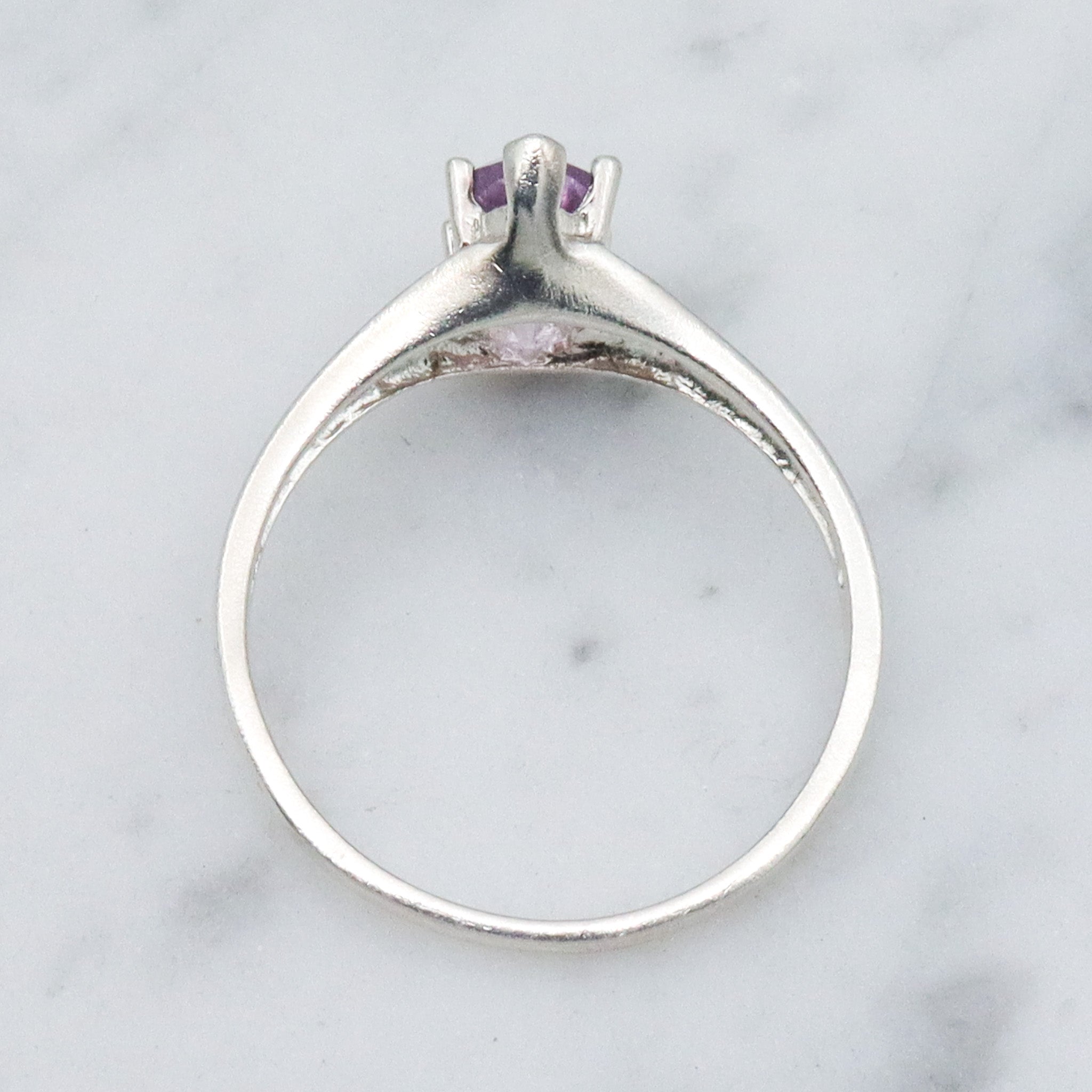 Retro sterling silver amethyst ring, sz 9