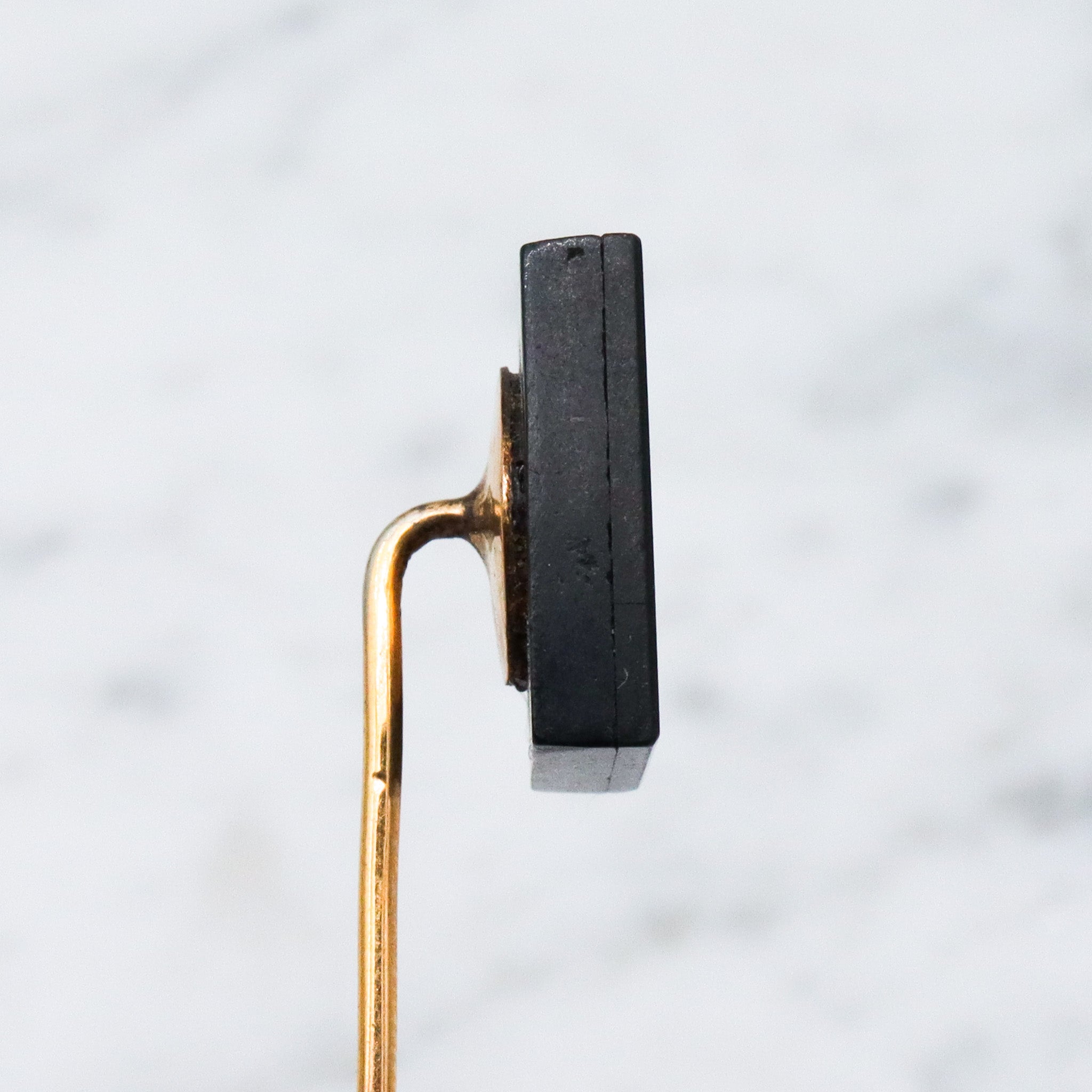 Antique Victorian gold filled Italian pietra dura plaque stick pin