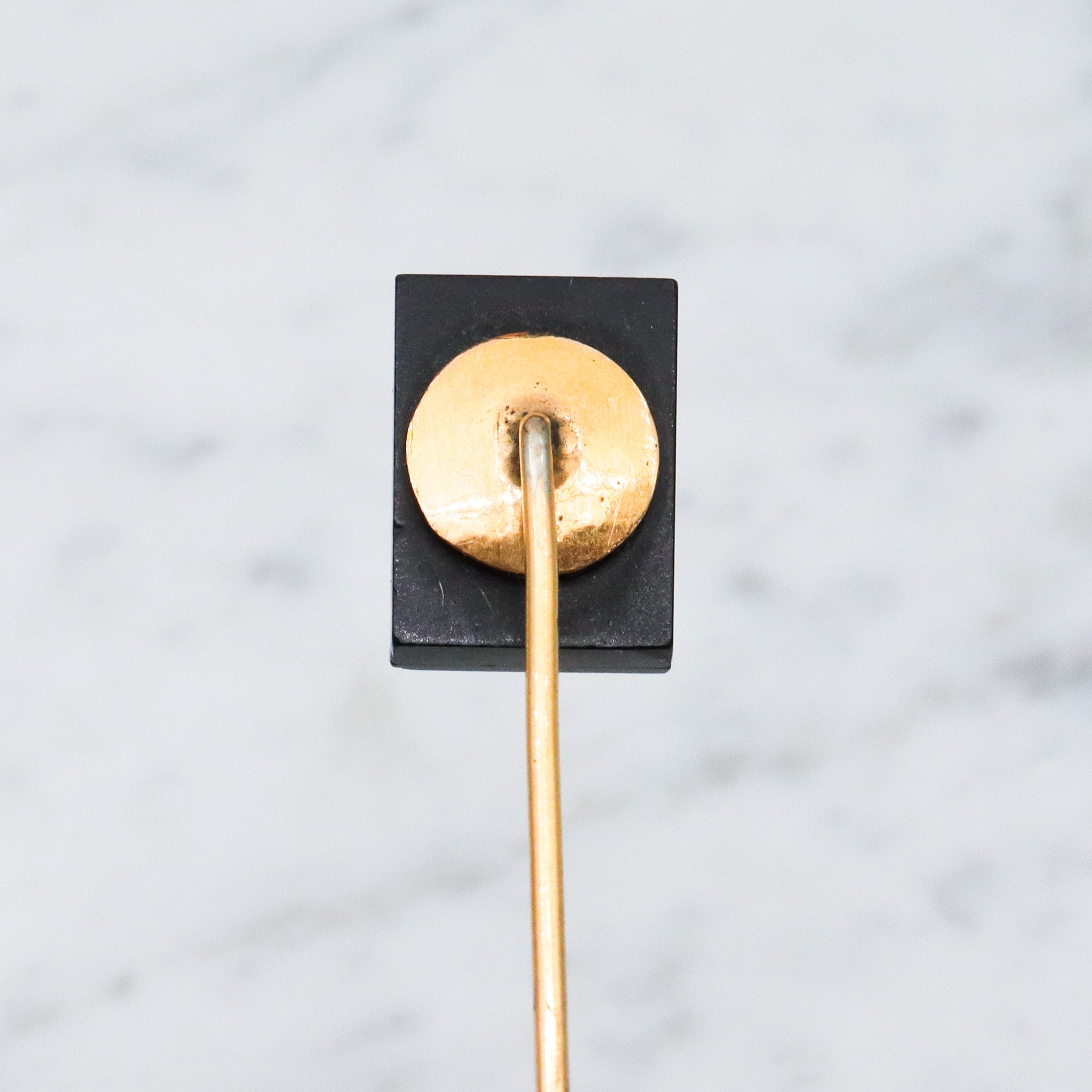 Antique Victorian gold filled Italian pietra dura plaque stick pin