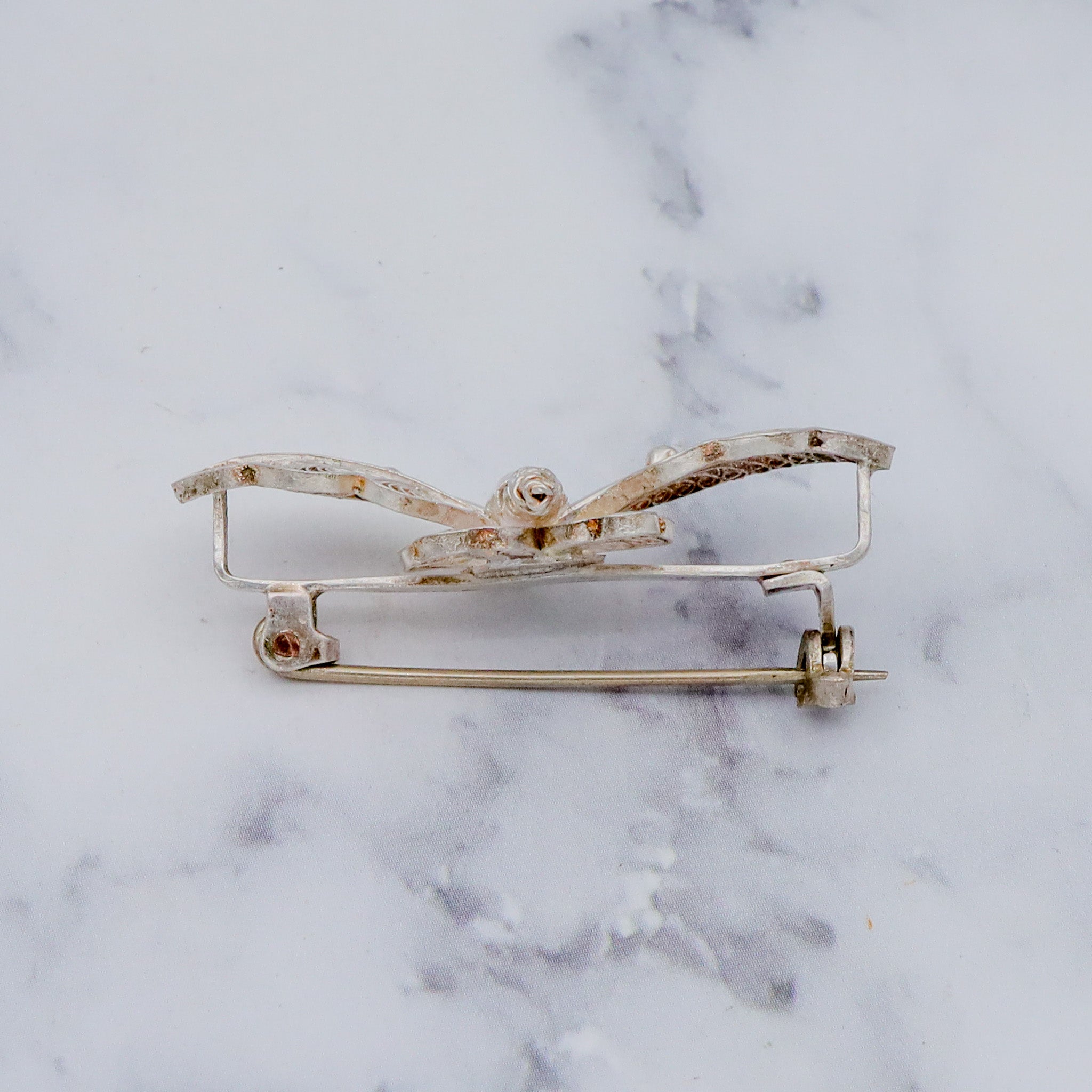 Vintage sterling silver filigree butterfly/insect brooch