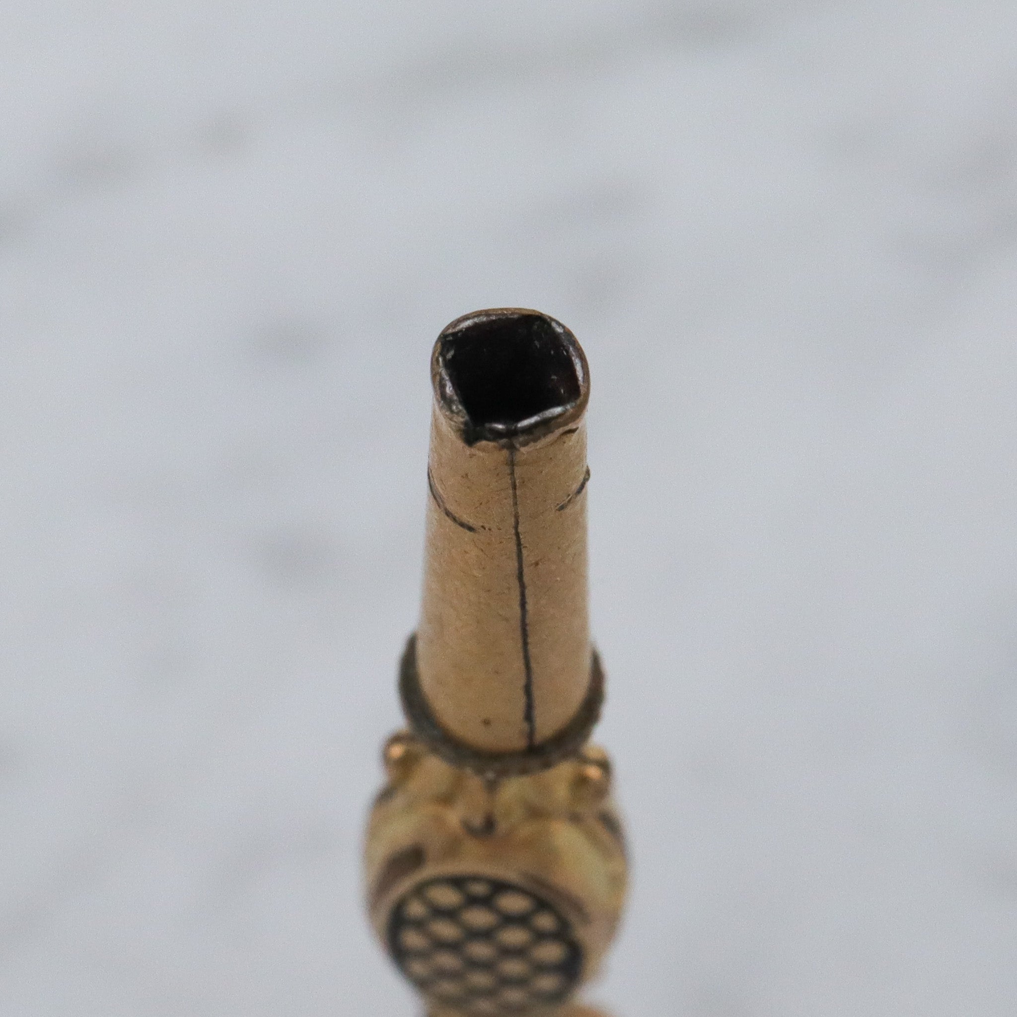 Antique Victorian gold filled black enamel watch key fob