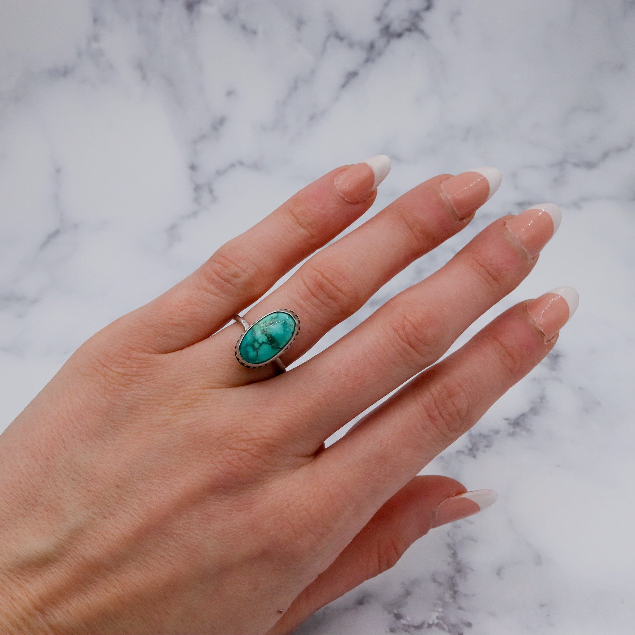 Vintage sterling & turquoise ring, sz 5.5