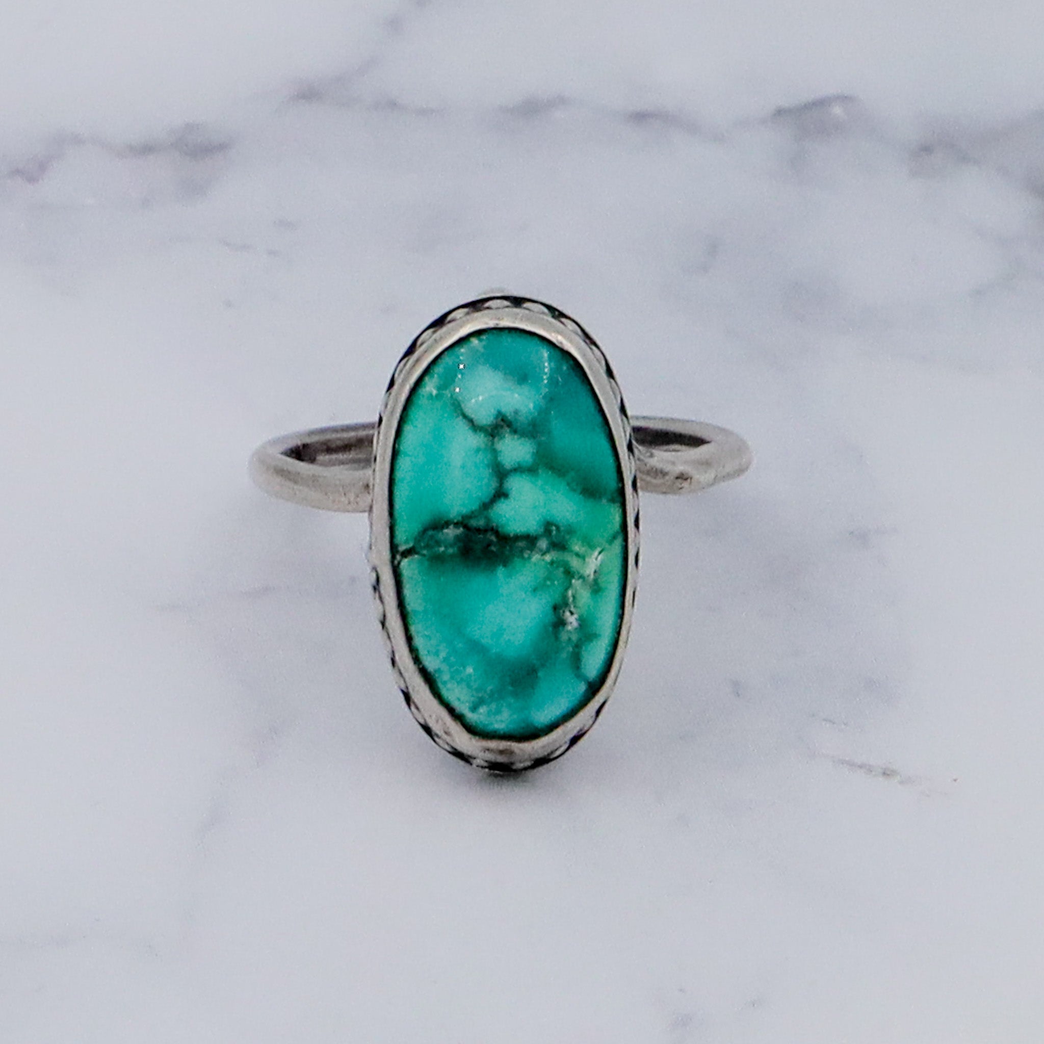 Vintage sterling & turquoise ring, sz 5.5