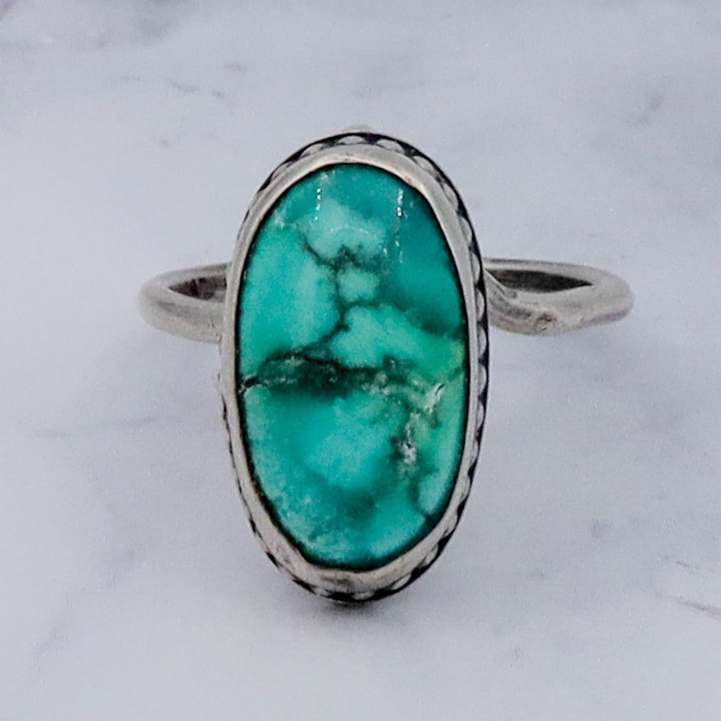 Vintage sterling & turquoise ring, sz 5.5