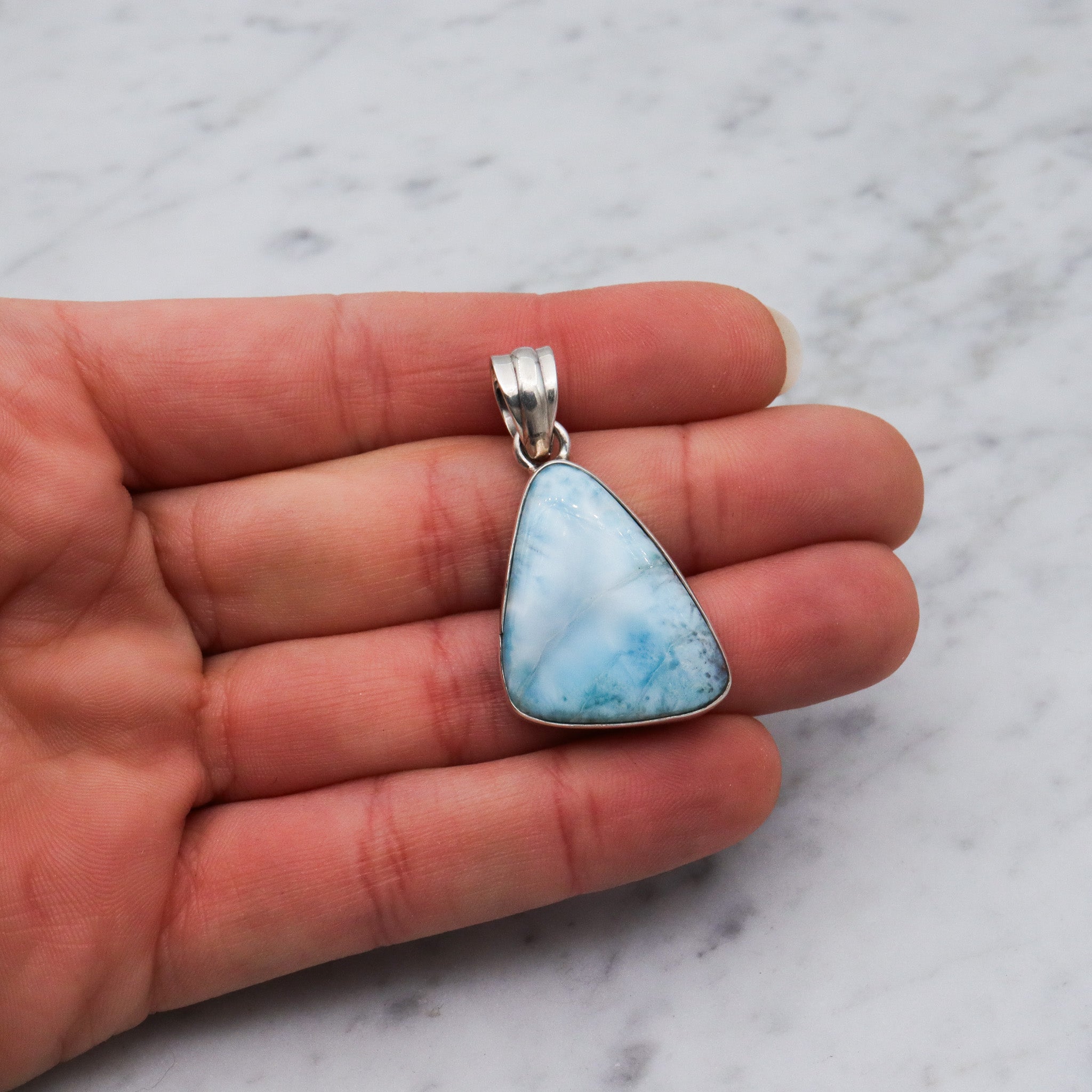 Vintage sterling silver larimar pendant