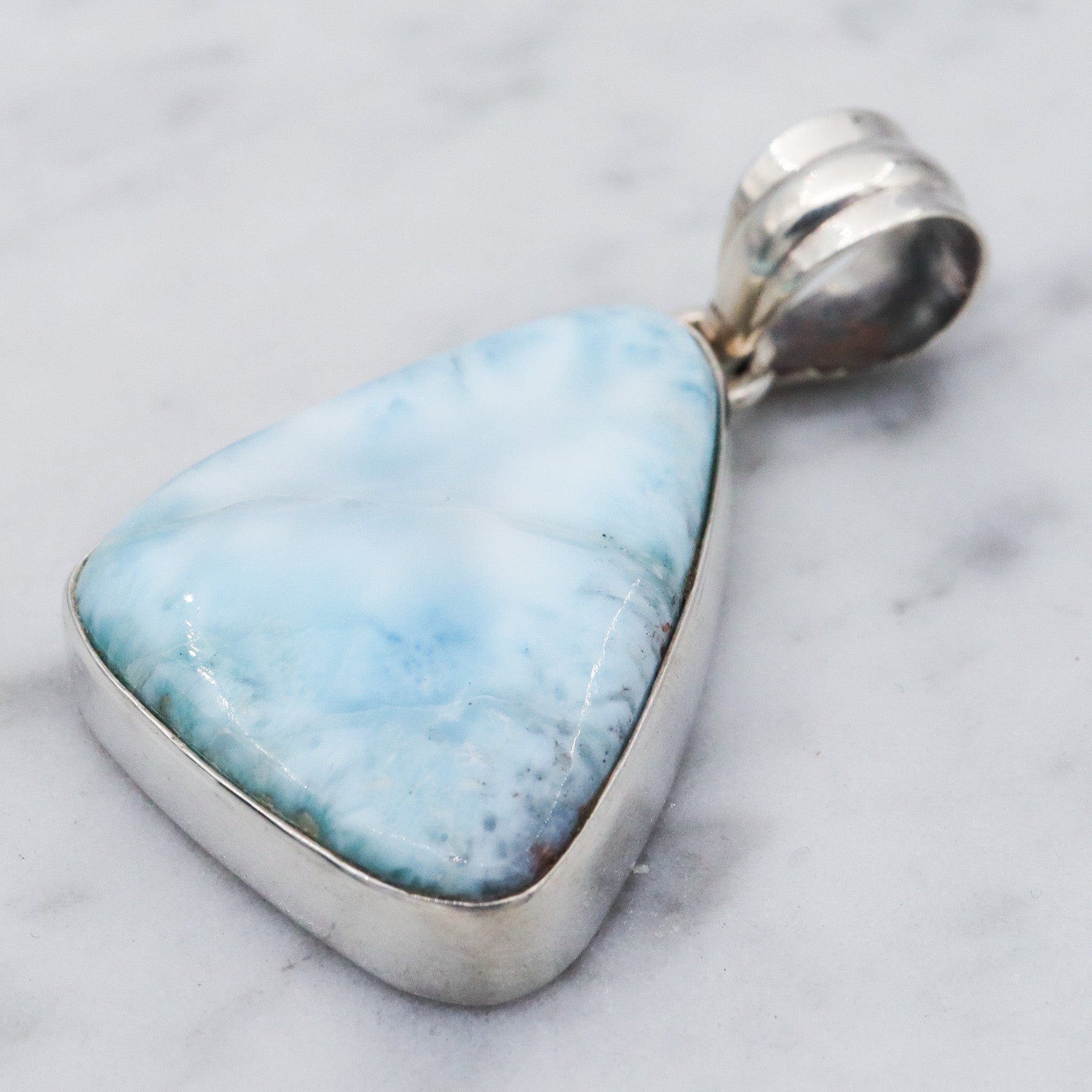 Vintage sterling silver larimar pendant