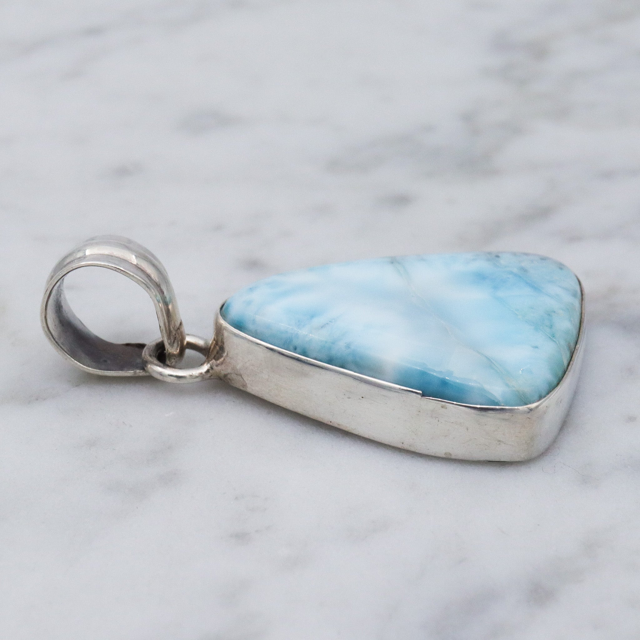 Vintage sterling silver larimar pendant