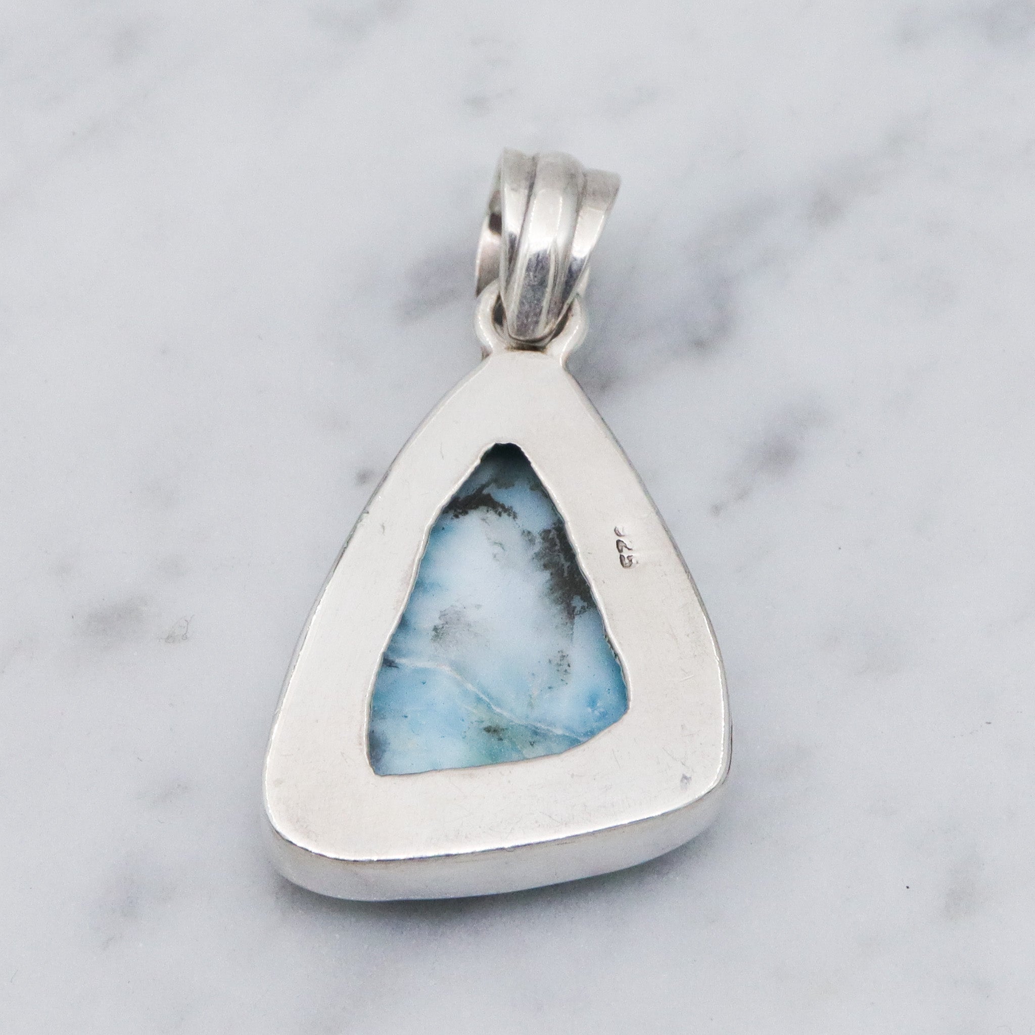 Vintage sterling silver larimar pendant