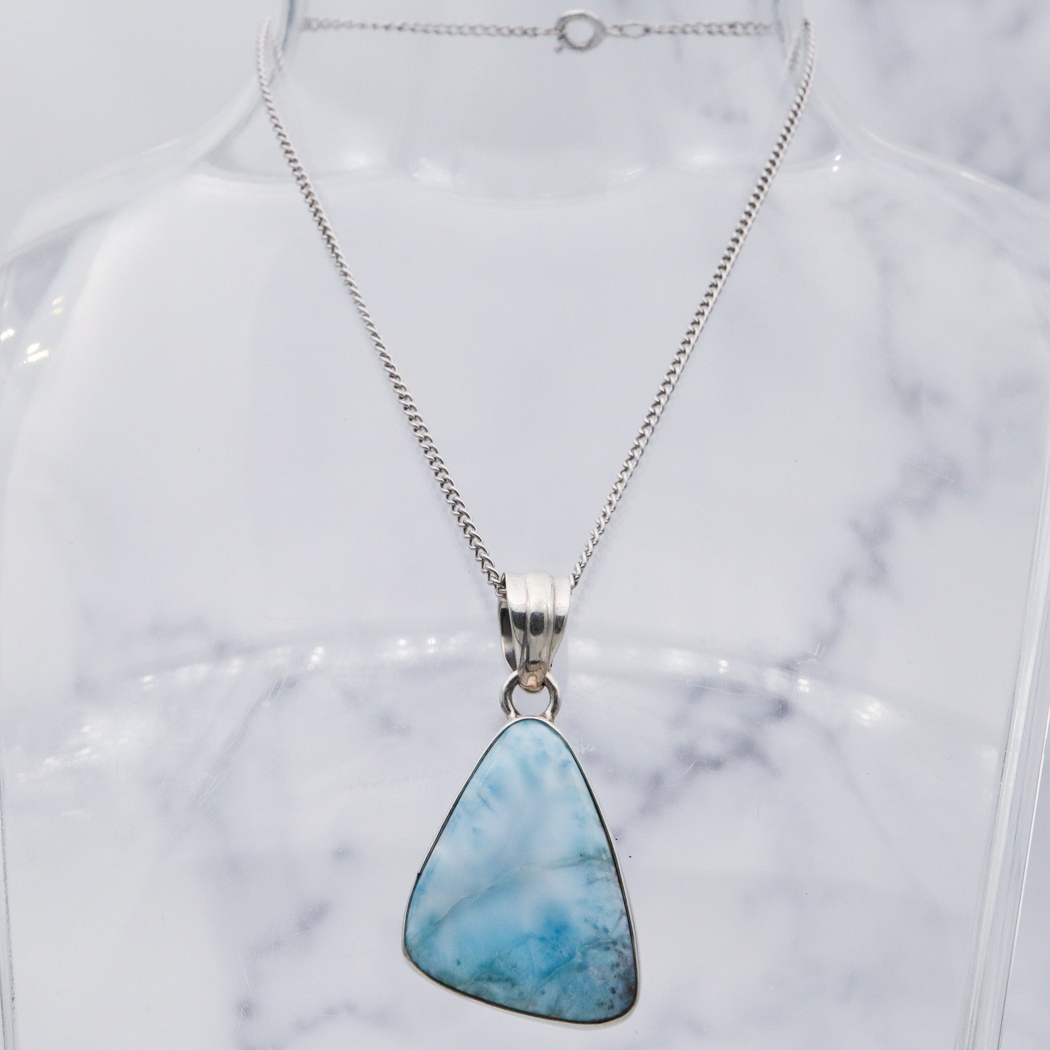 Vintage sterling silver larimar pendant