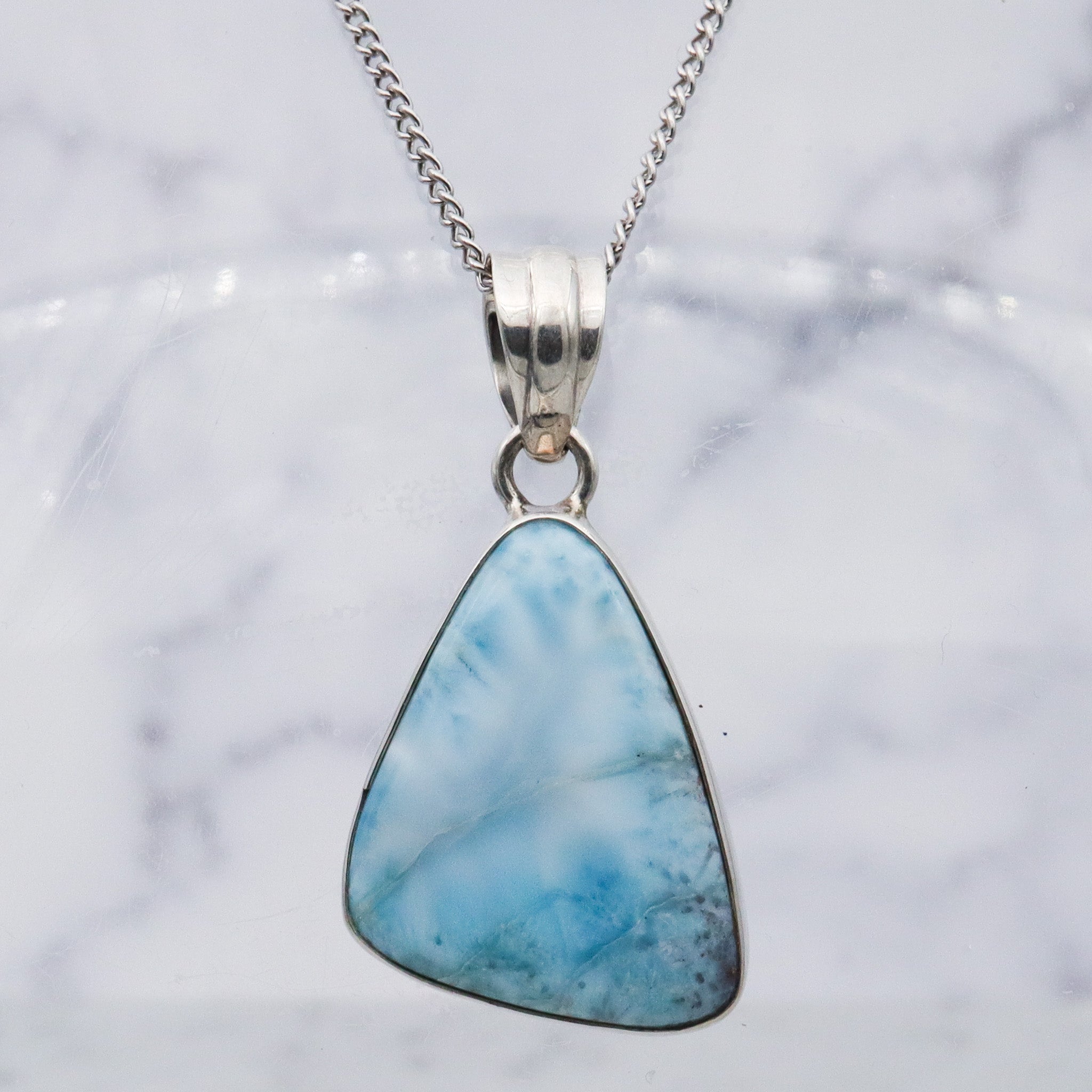 Vintage sterling silver larimar pendant